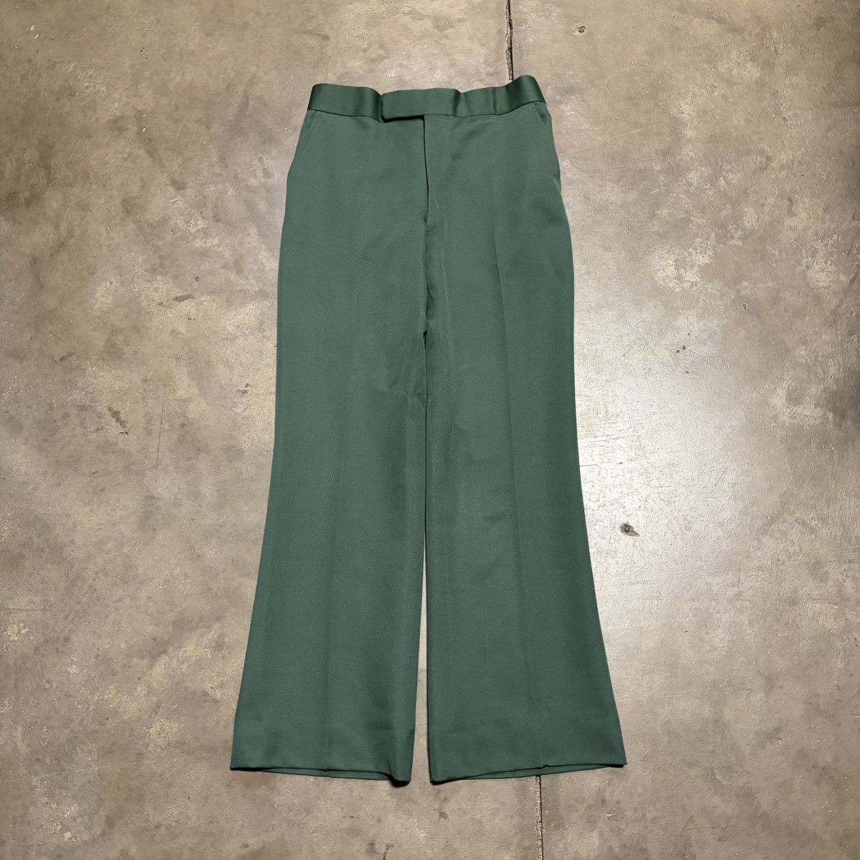 Vintage Vintage Green Bell Bottom Flare Pants Pleated Front Western Size US 31 - 2 Thumbnail