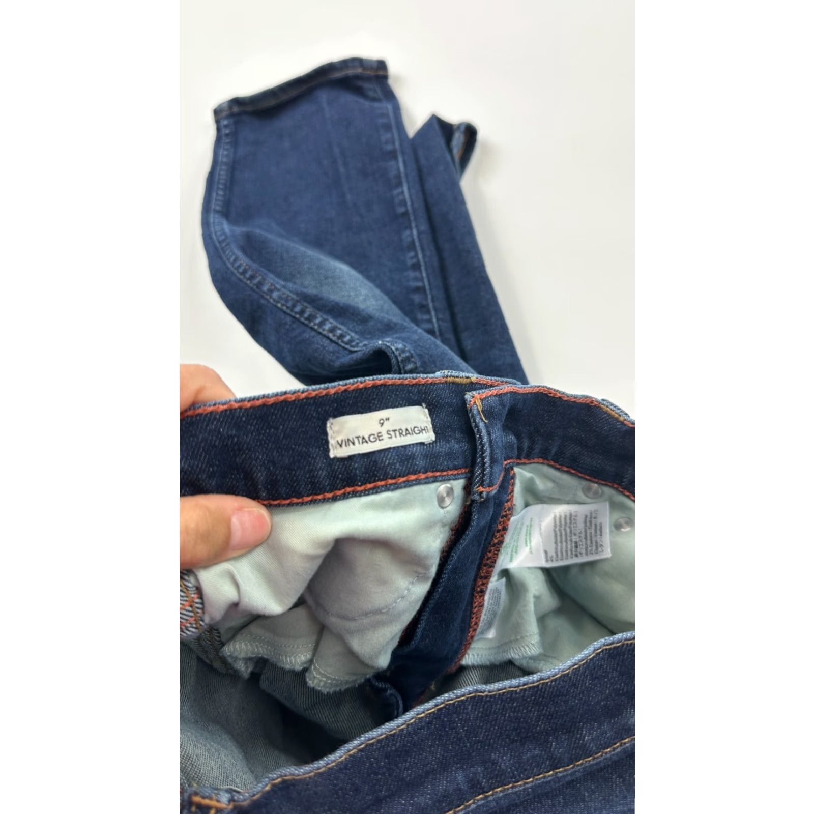 J.Crew VINTAGE J.CREW Jeans Womens Petite 26P Blue Denim Straight 9" Dark Wash Mid Rise 5-Pocket Size 26" / US 2 / IT 38 - 5 Thumbnail