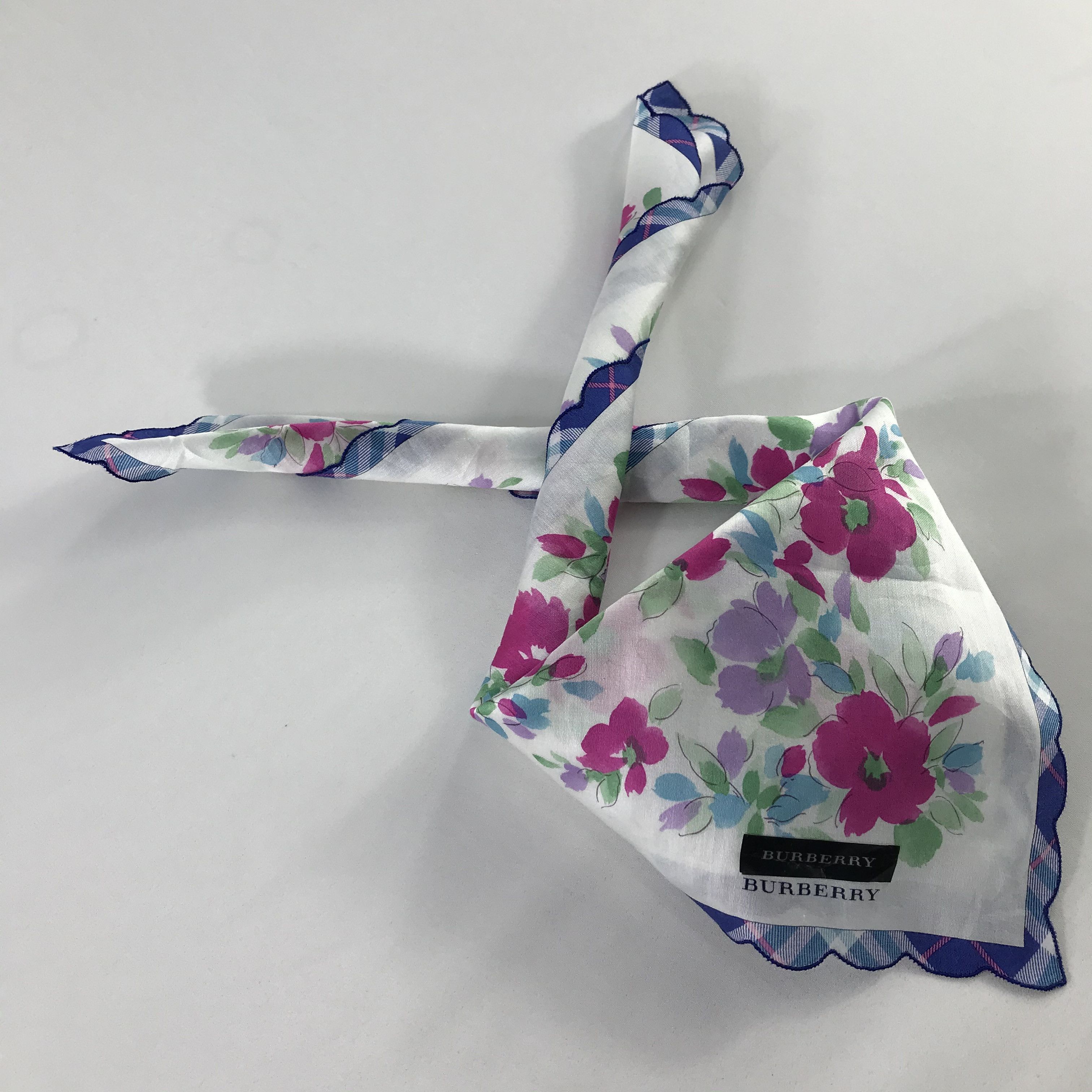 Burberry × Vintage Burberry Bandana / Handkerchief / Neckerchief - S1128 Size ONE SIZE - 4 Thumbnail