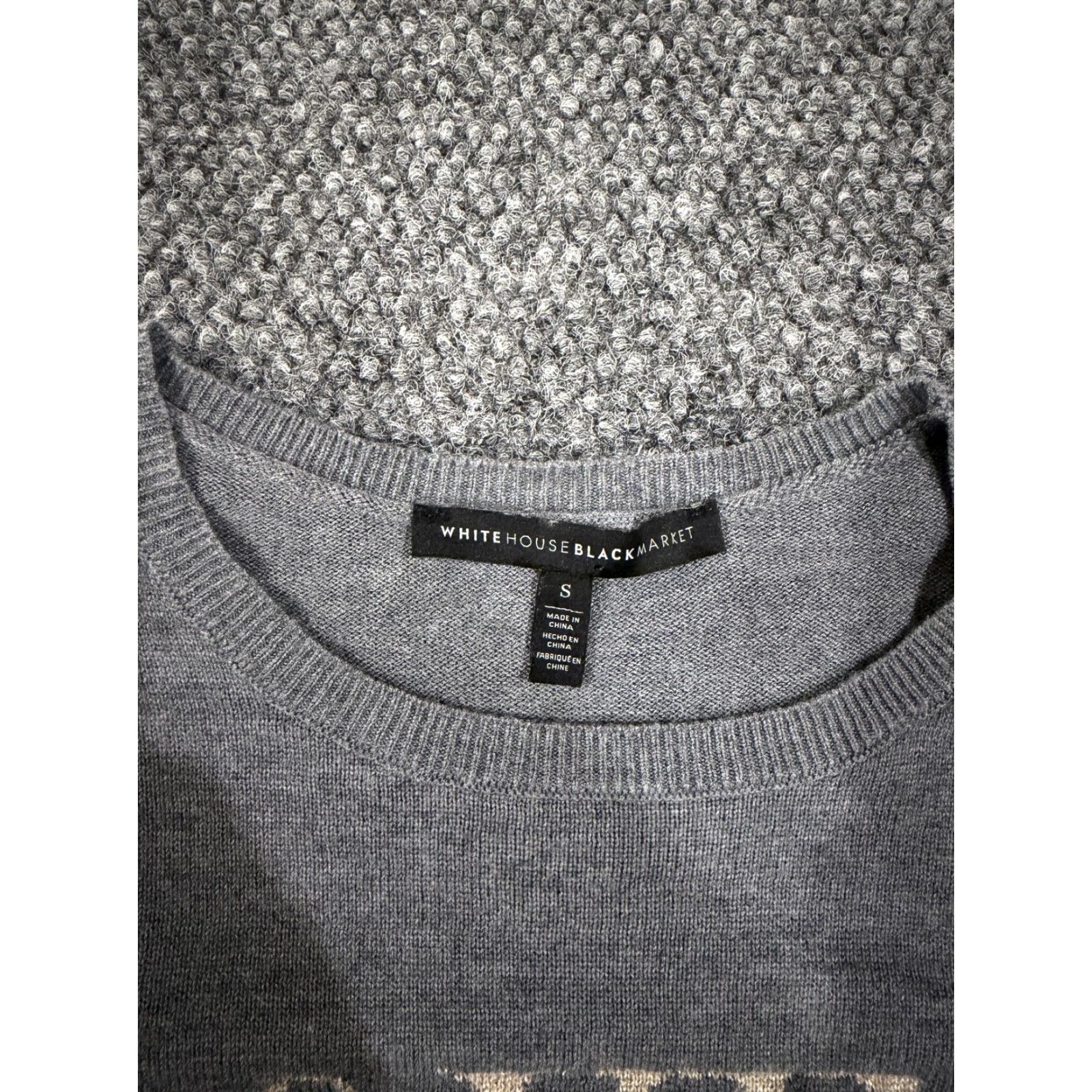 White House Black Market White House Black Market Sweater Womens Small Gray Loved Graphic Ruffle Knit Size S / US 4 / IT 40 - 5 Thumbnail