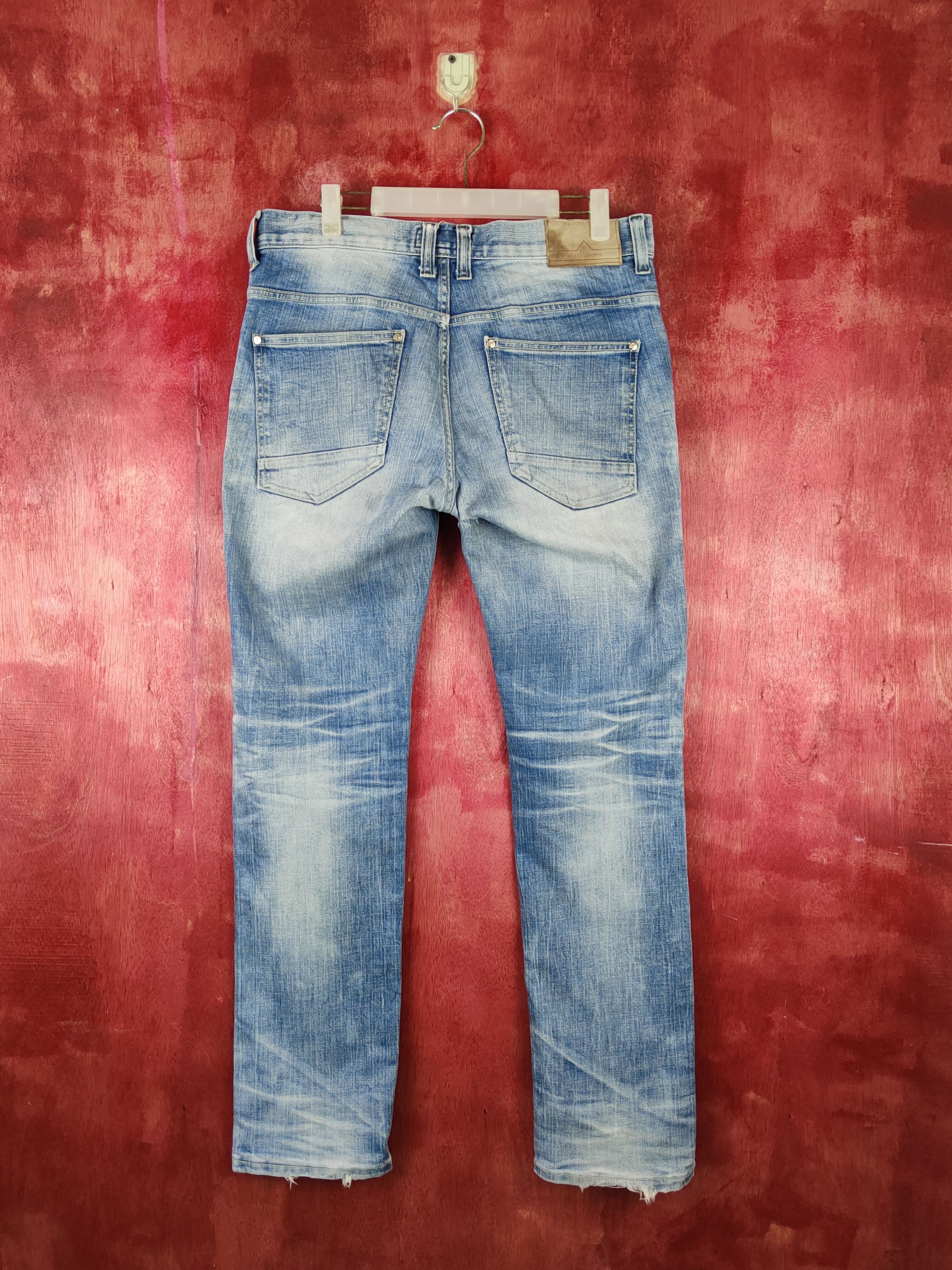 Japanese Brand Arix Blue Faded ripped distressed jeans Denim #S1603 Size US 32 / EU 48 - 9 Thumbnail