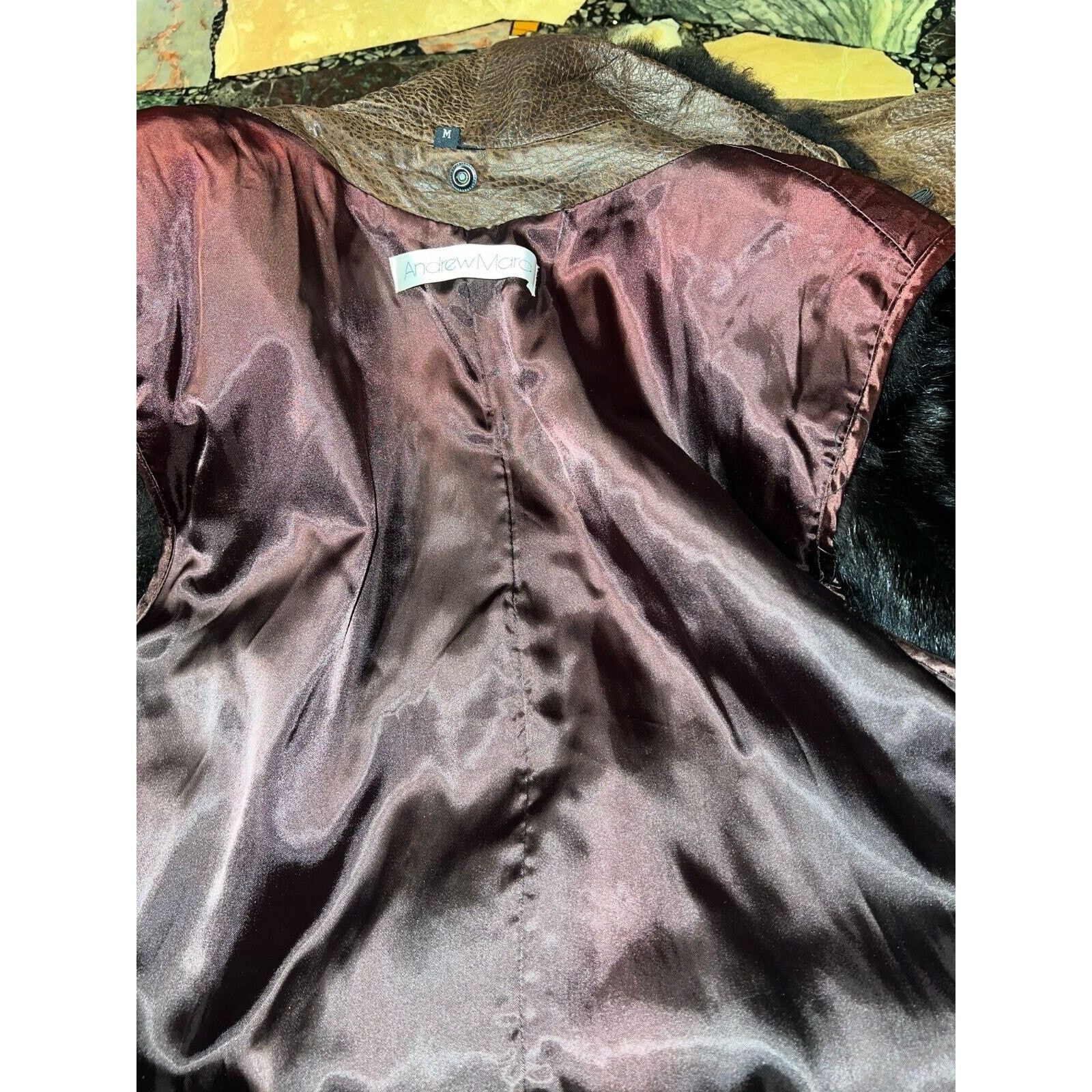 Other Andrew Maro Leather Bomber Jacket Removable Opposum Lining Size US M / EU 48-50 / 2 - 11 Thumbnail