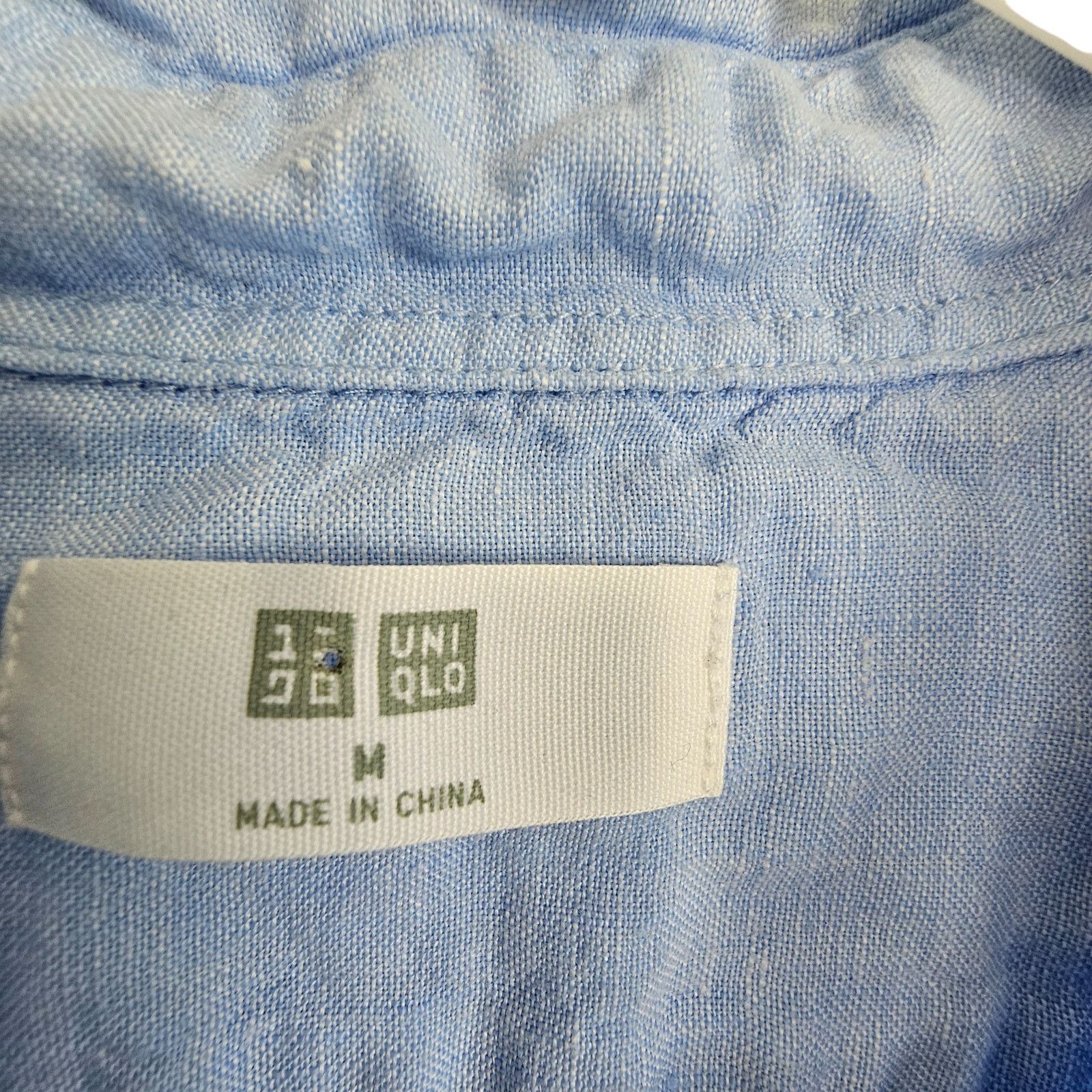 Uniqlo Uniqlo Mens Linen Shirt M Breathable Coastal Casual Maritime Size M / US 6-8 / IT 42-44 - 6 Thumbnail