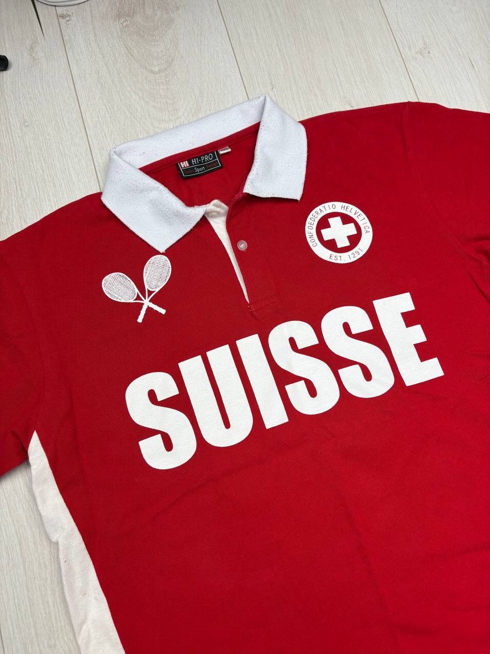 Vintage Polo suisse tennis no #26 SUI RED Size US XXL / EU 58 / 5 - 2 Thumbnail