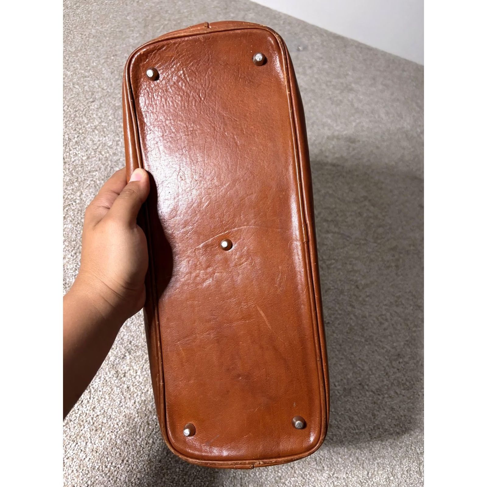 Vintage La Sella Roma Satchel Bag Womens Medium Brown Leather Top Handle Crossbody Purse Size M / US 6-8 / IT 42-44 - 7 Thumbnail