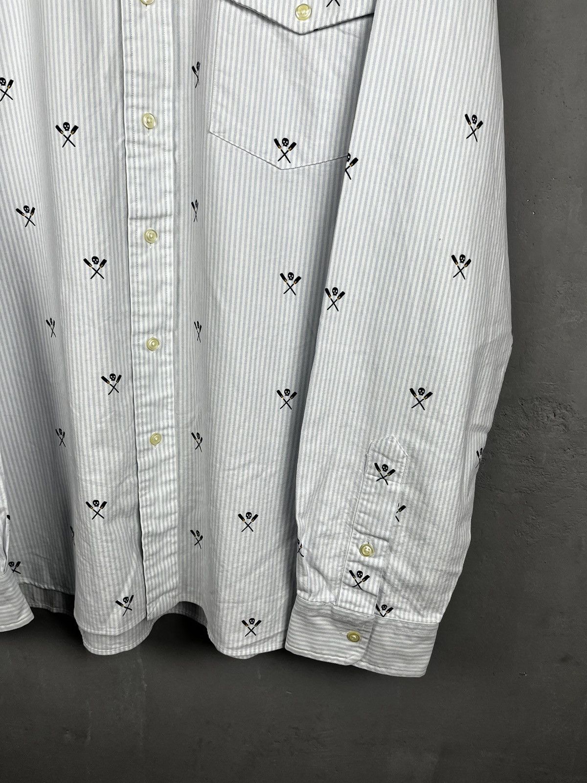 Polo Ralph Lauren × Ralph Lauren Ralph Lauren oxford skull printed stripped varsity shirt Size US XL / EU 56 / 4 - 6 Thumbnail
