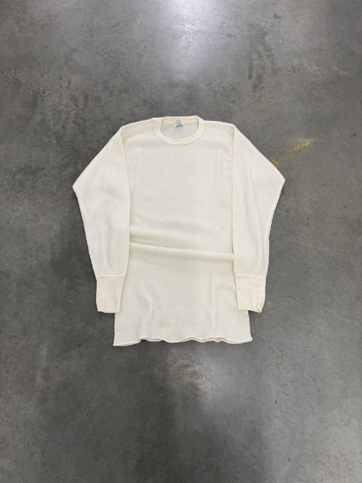 Hanes Thermal Lined Long Sleeve Shirt Long Johns 80s White Vintage Size US XL / EU 56 / 4 - 6 Thumbnail