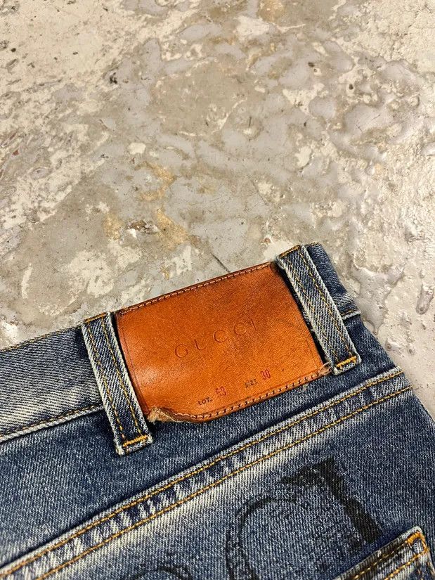 Designer × Gucci × Vintage Gucci MBL Yankees Blue Slim Denim Jeans Size US 39 - 7 Thumbnail