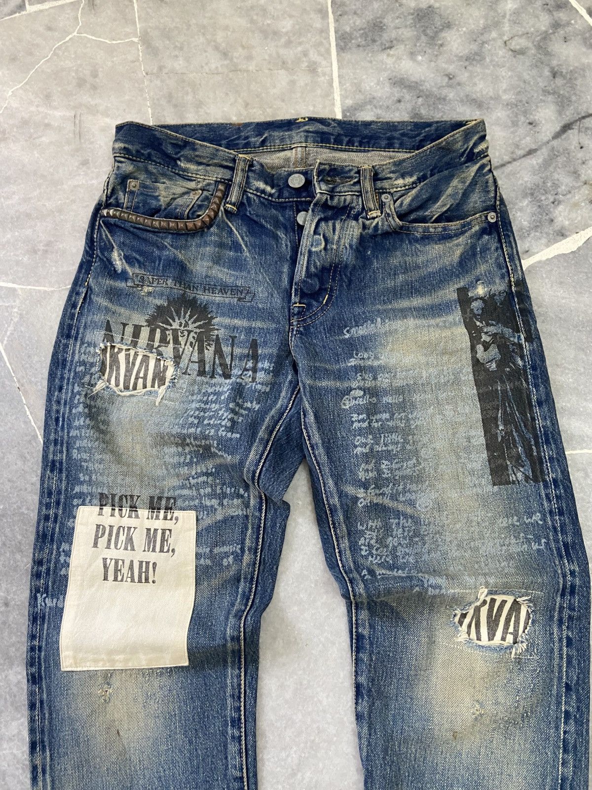Hysteric Glamour Hysteric Glamour x Nirvana Y2K Studded Denim Jeans Size US 28 / EU 44 - 5 Thumbnail