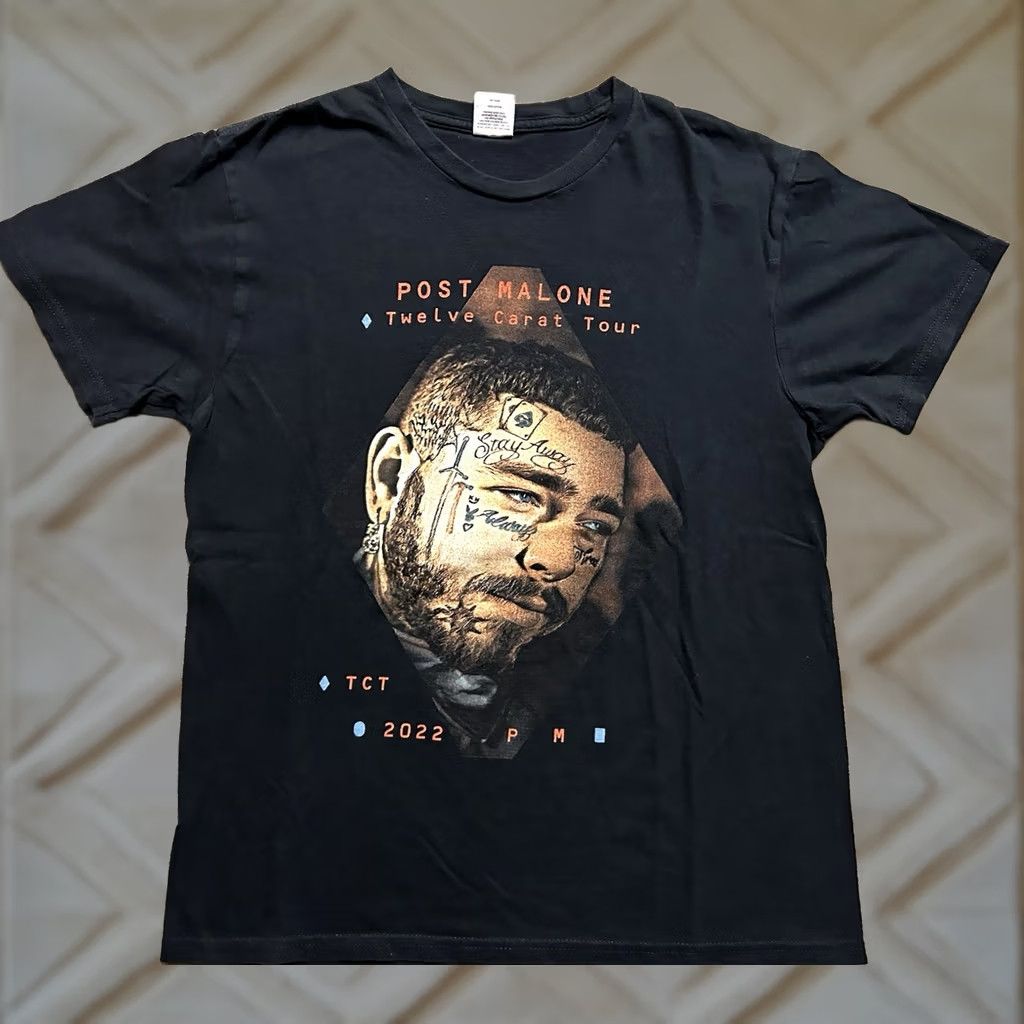 Vintage VINTAGE Post Malone T-Shirt Shirt Adult Medium Black Cotton Short Sleeve Crew Neck Unisex Adults Music Band 90s Tour Roddy Rich Rap Concert Shirt Mens Size US M / EU 48-50 / 2 - 1 Thumbnail