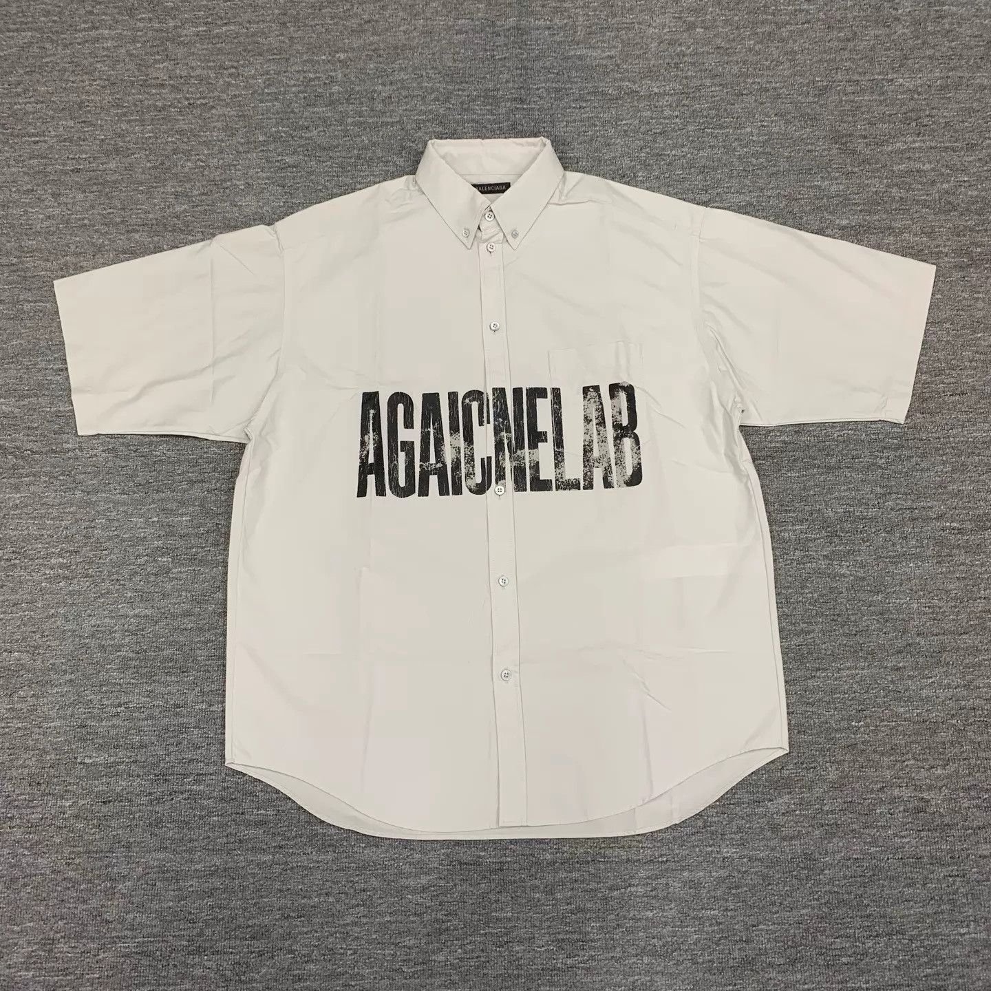 Balenciaga Balenciaga White Distressed Rev Logo SS Shirt 37 98 Size US XS / EU 42 / 0 - 1 Thumbnail