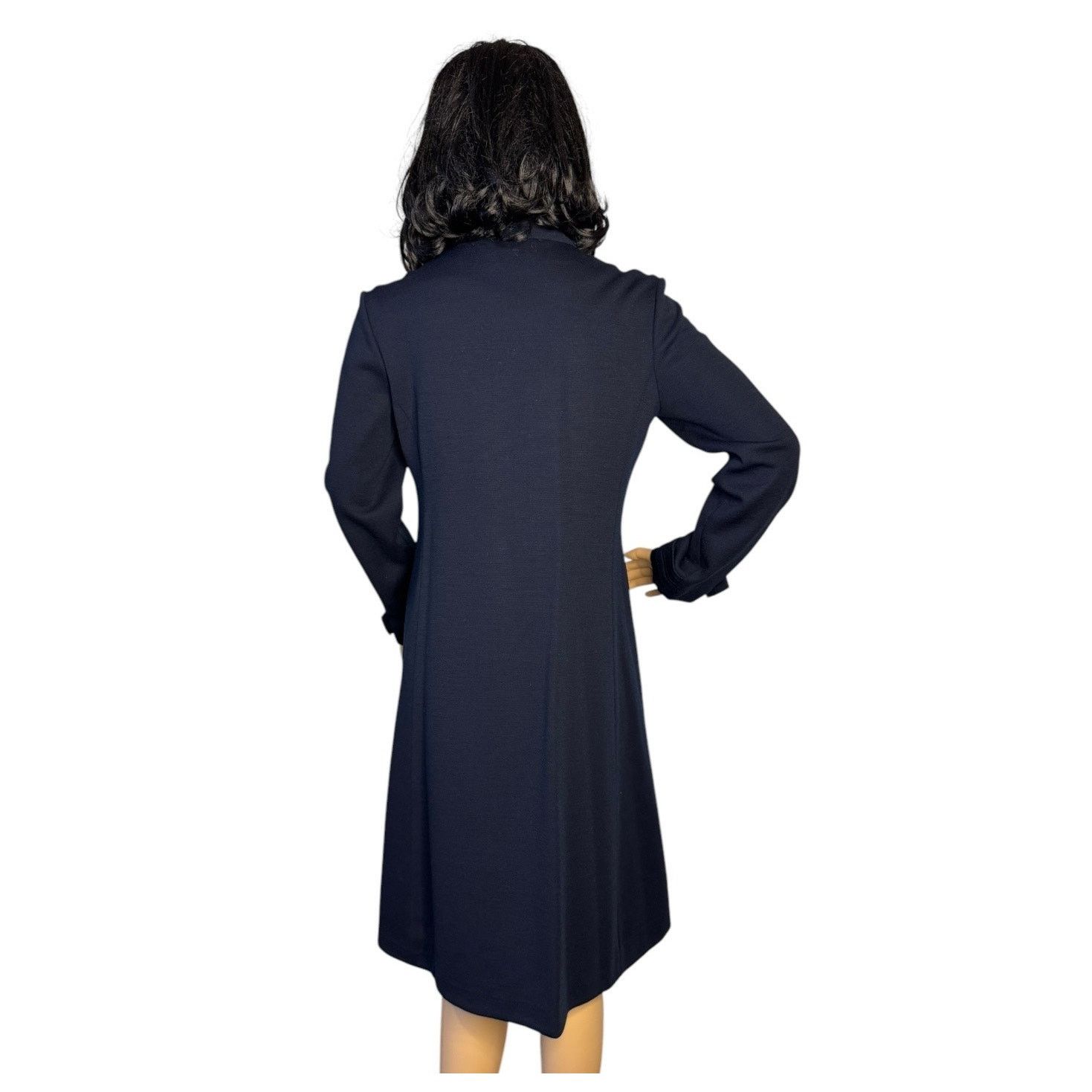 Vintage Vtg 60's Navy double breasted pop over dress military style Size M / US 6-8 / IT 42-44 - 2 Thumbnail