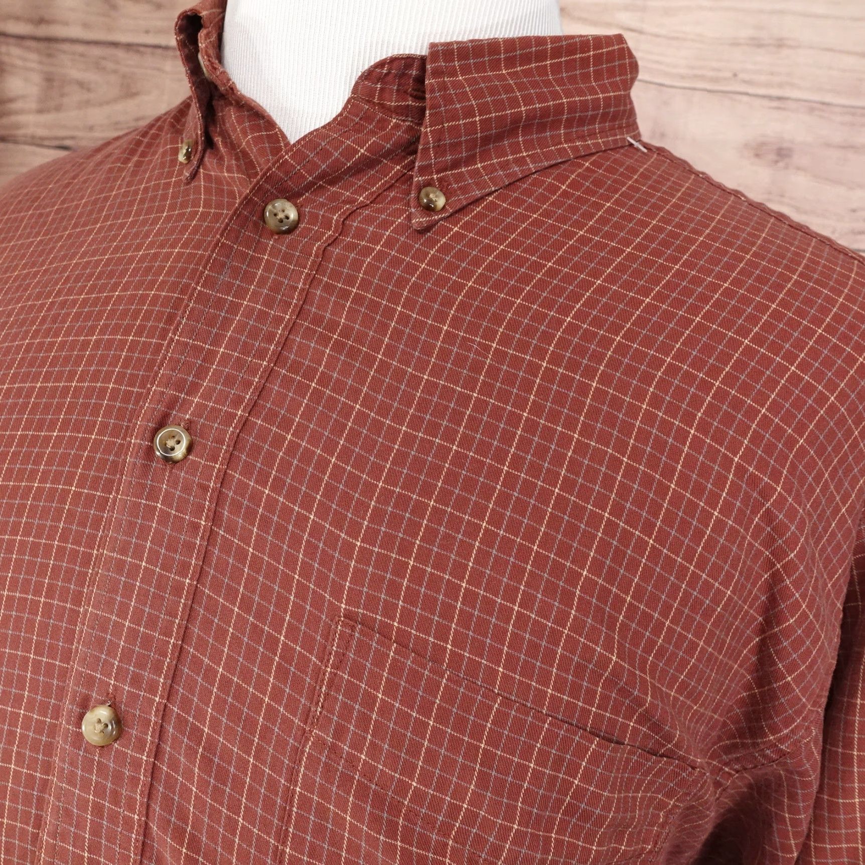Roundtree & Yorke Roundtree & Yorke Men's XL Button-Up Check Shirt Casual Business Formal Spring Summer Fall Winter Size US XL / EU 56 / 4 - 2 Thumbnail