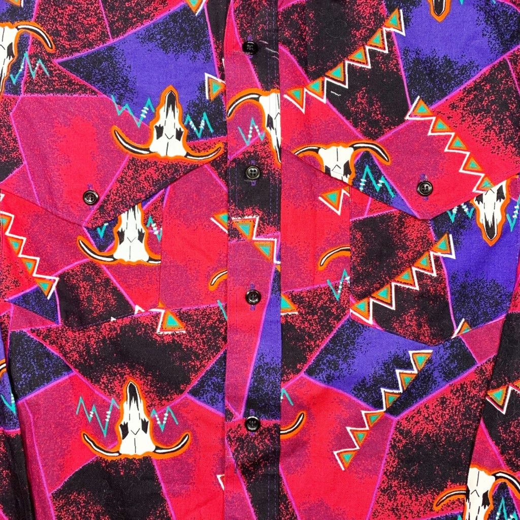 Wrangler VINTAGE Wrangler Western Aztec Button Up Long Sleeve Shirt Mens Large 16 1/2 Red Aztec Western Shirt Mens Large Size US L / EU 52-54 / 3 - 1 Thumbnail