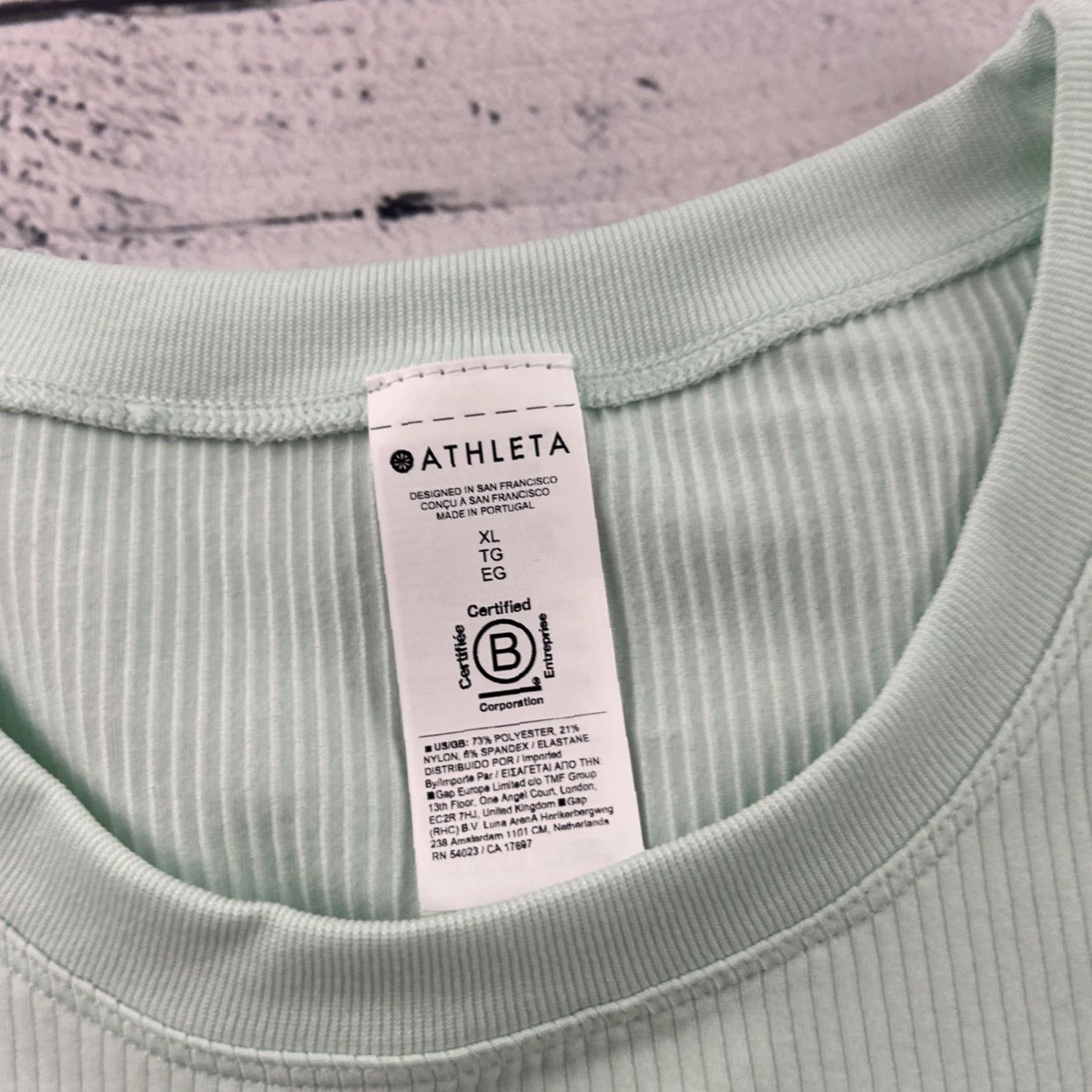 Athleta Athleta Ribbed Seamless Short Sleeve Athletic Top Women's XL Sea Foam Green T-Shirt Activewear Shirt Womens XL Green Athletic Top Size XL / US 12-14 / IT 48-50 - 2 Thumbnail