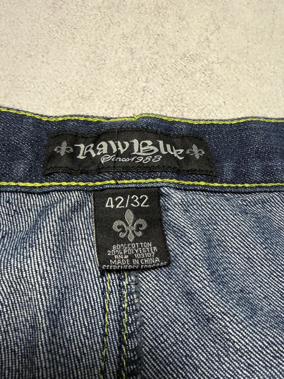Japanese Brand × Vintage Vintage Raw Blue Jeans Denim Pants Japanese Ed Hardy style Size US 42 / EU 58 - 10 Thumbnail