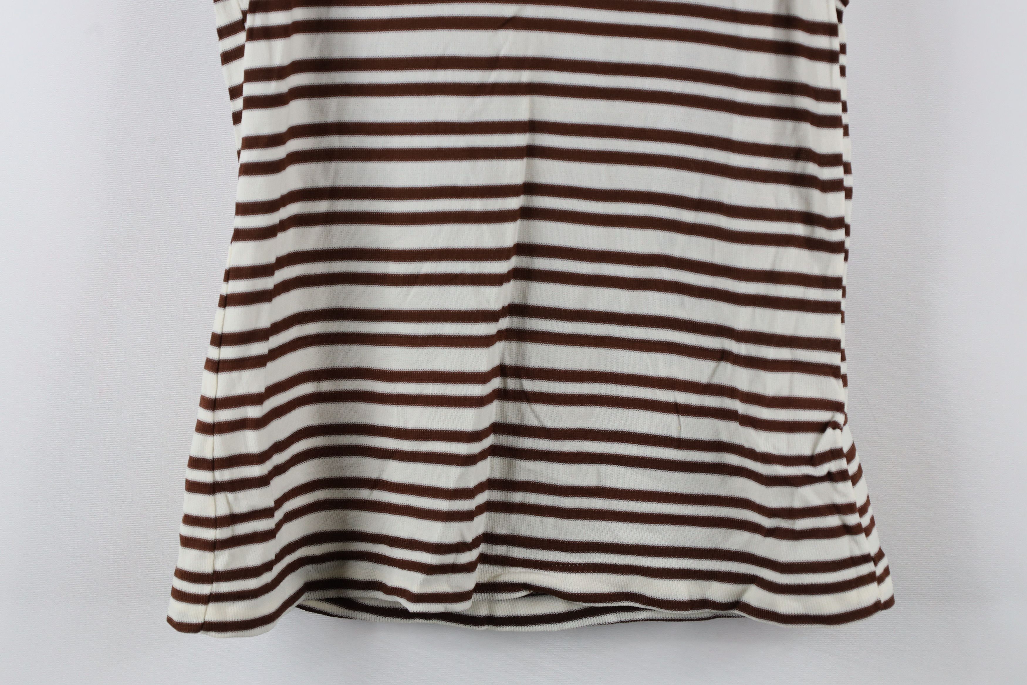 Vintage Vintage 70s Streetwear Knit Tank Top T-Shirt Brown White Size M / US 6-8 / IT 42-44 - 10 Thumbnail