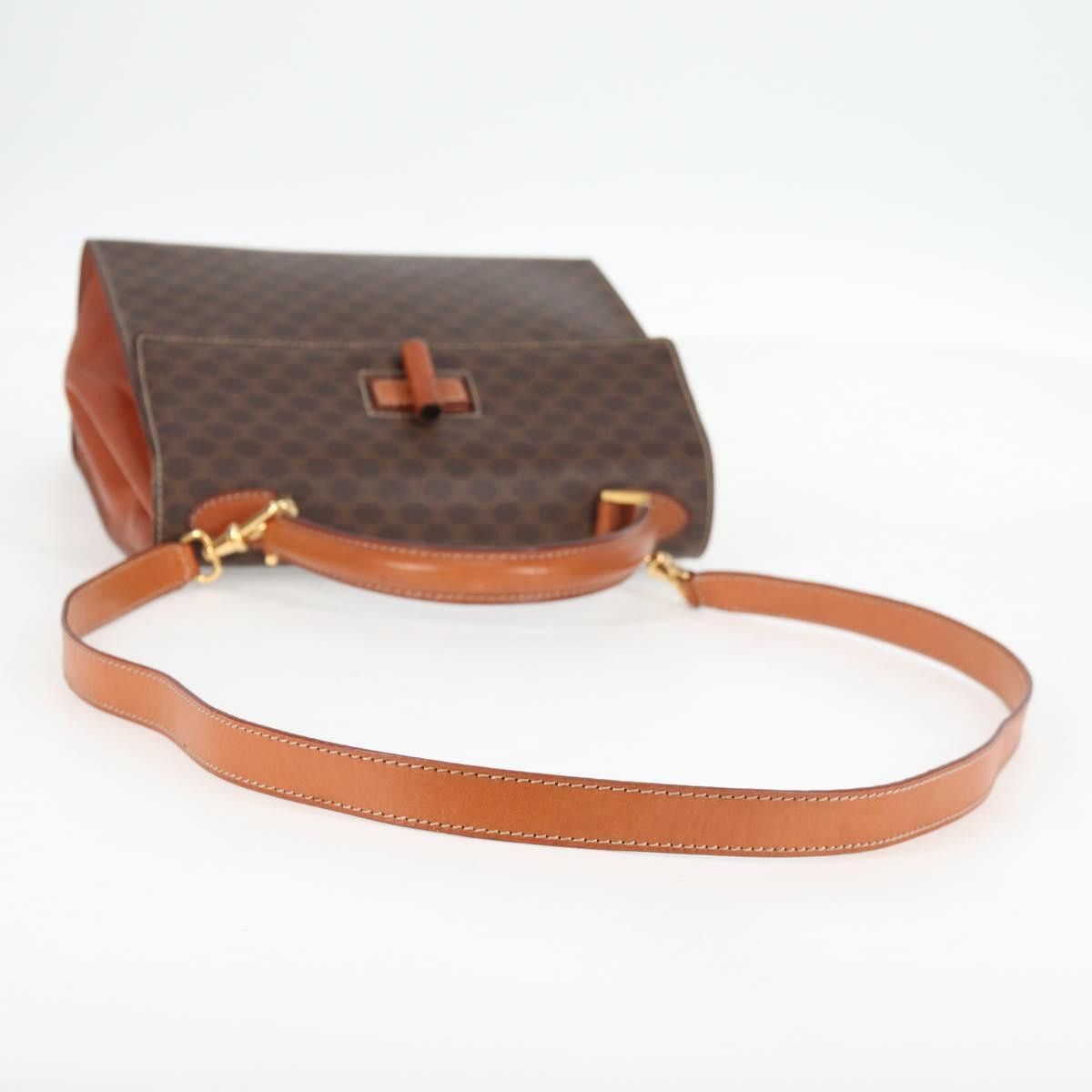 Celine CELINE Macadam Canvas Hand Bag Pvc Leather Brown Gold Size ONE SIZE - 9 Thumbnail