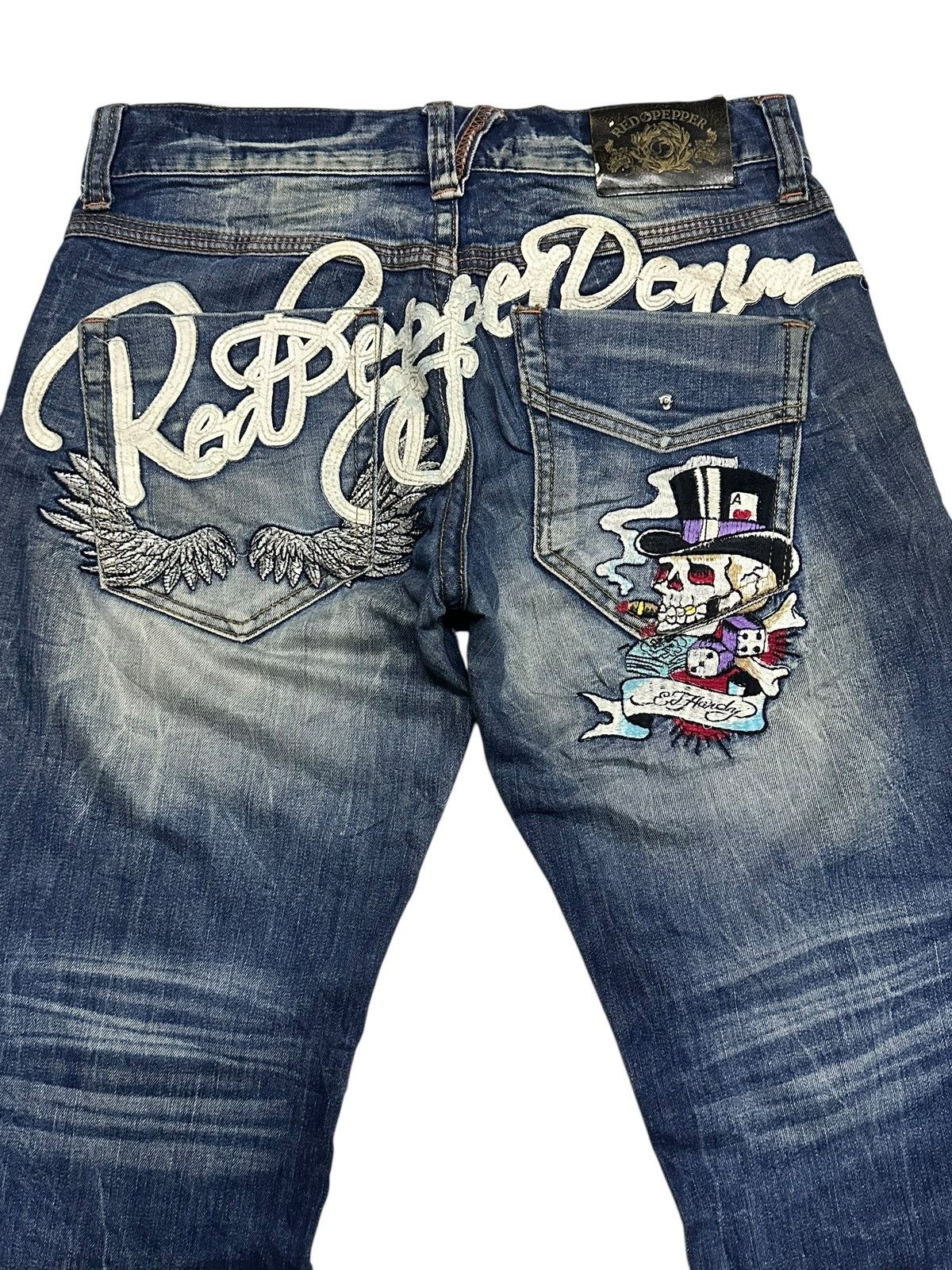 Ed Hardy Vintage Ed Hardy x Red Pepper Baggy Style With Faded Wash Size US 32 / EU 48 - 7 Thumbnail