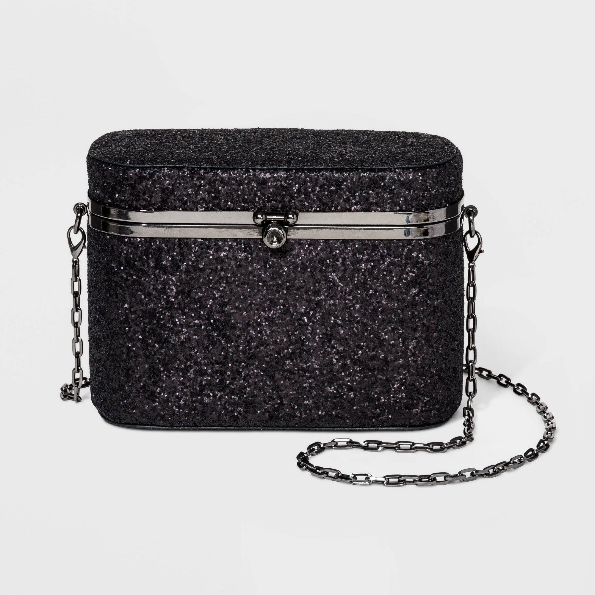 Other Oval Box Minaudiere Glitter Clutch - a New Day Black Size ONE SIZE - 3 Thumbnail
