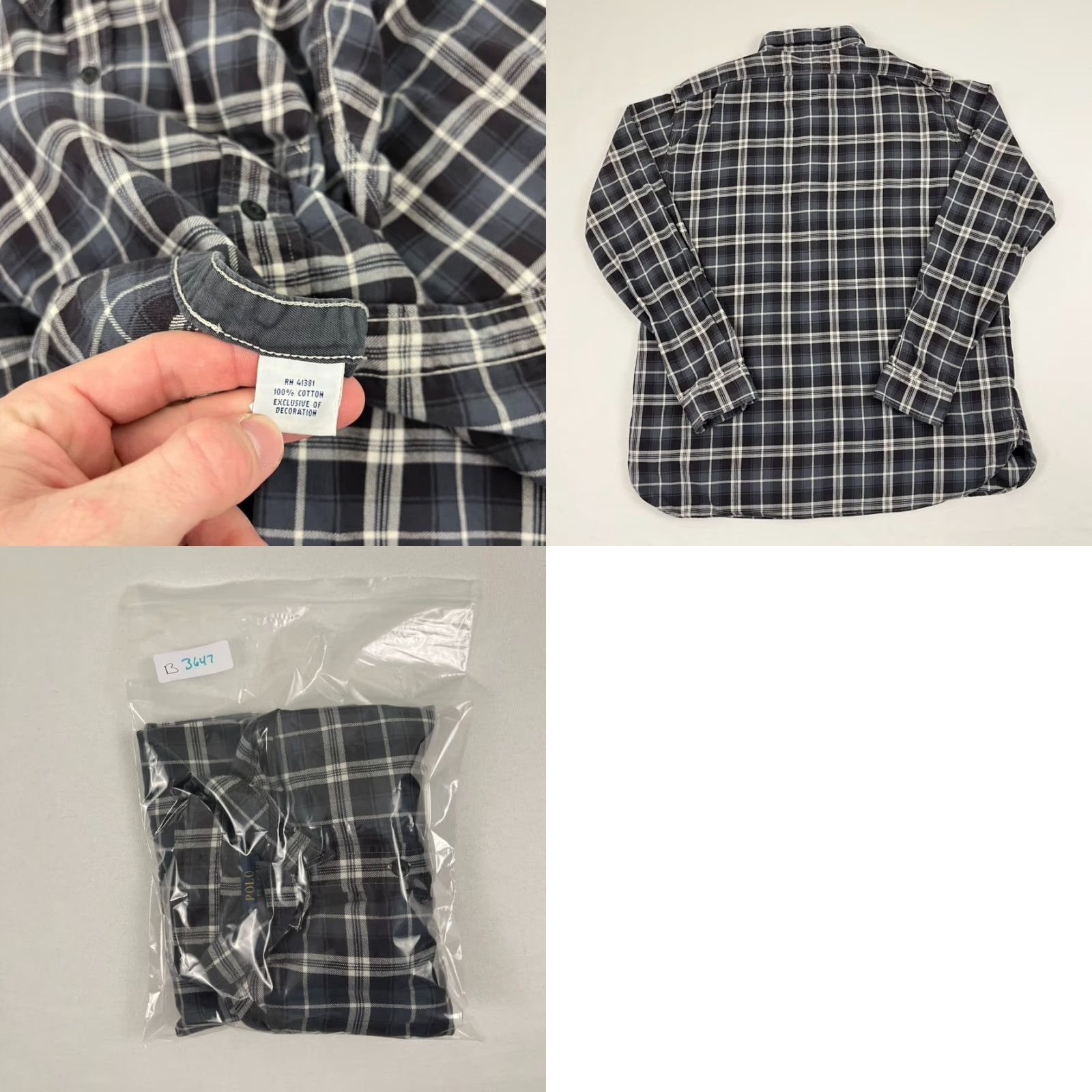 Polo Ralph Lauren VINTAGE Polo Ralph Lauren Shirt Mens XL Blue Gray Chin Strap Workwear Heritage Flannel Size US XL / EU 56 / 4 - 8 Thumbnail