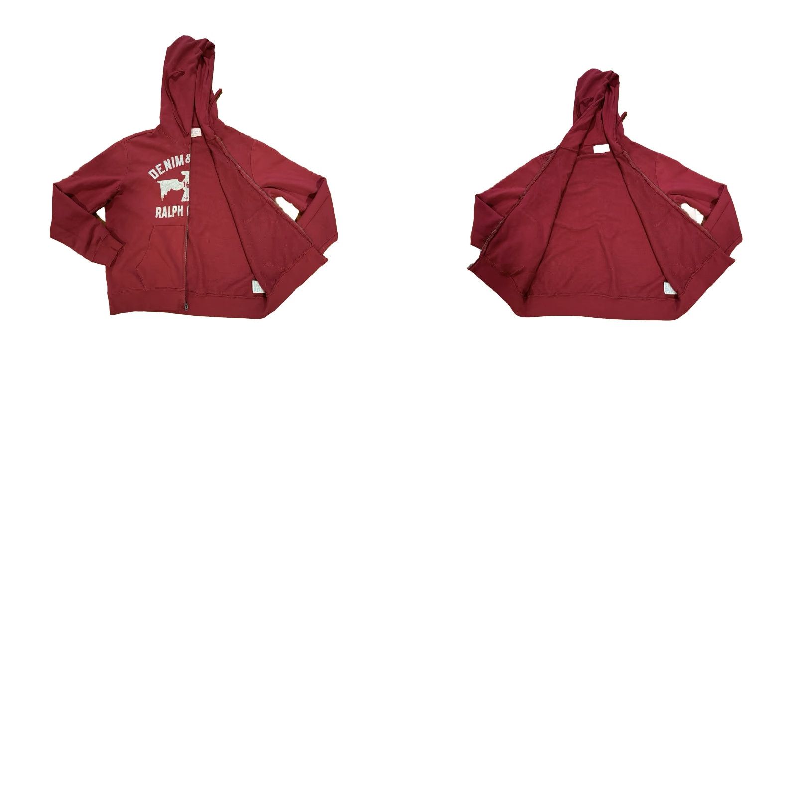 Vintage VINTAGE Denim & Supply Ralph Lauren Big Logo Full Zip Hoodie Men's XL Red Size US XL / EU 56 / 4 - 8 Thumbnail