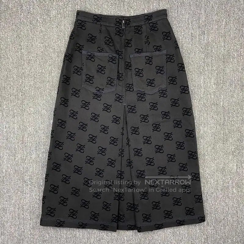 Fendi Fendi Gray Cotton Midi Skirt for Women . Size 23" - 3 Thumbnail