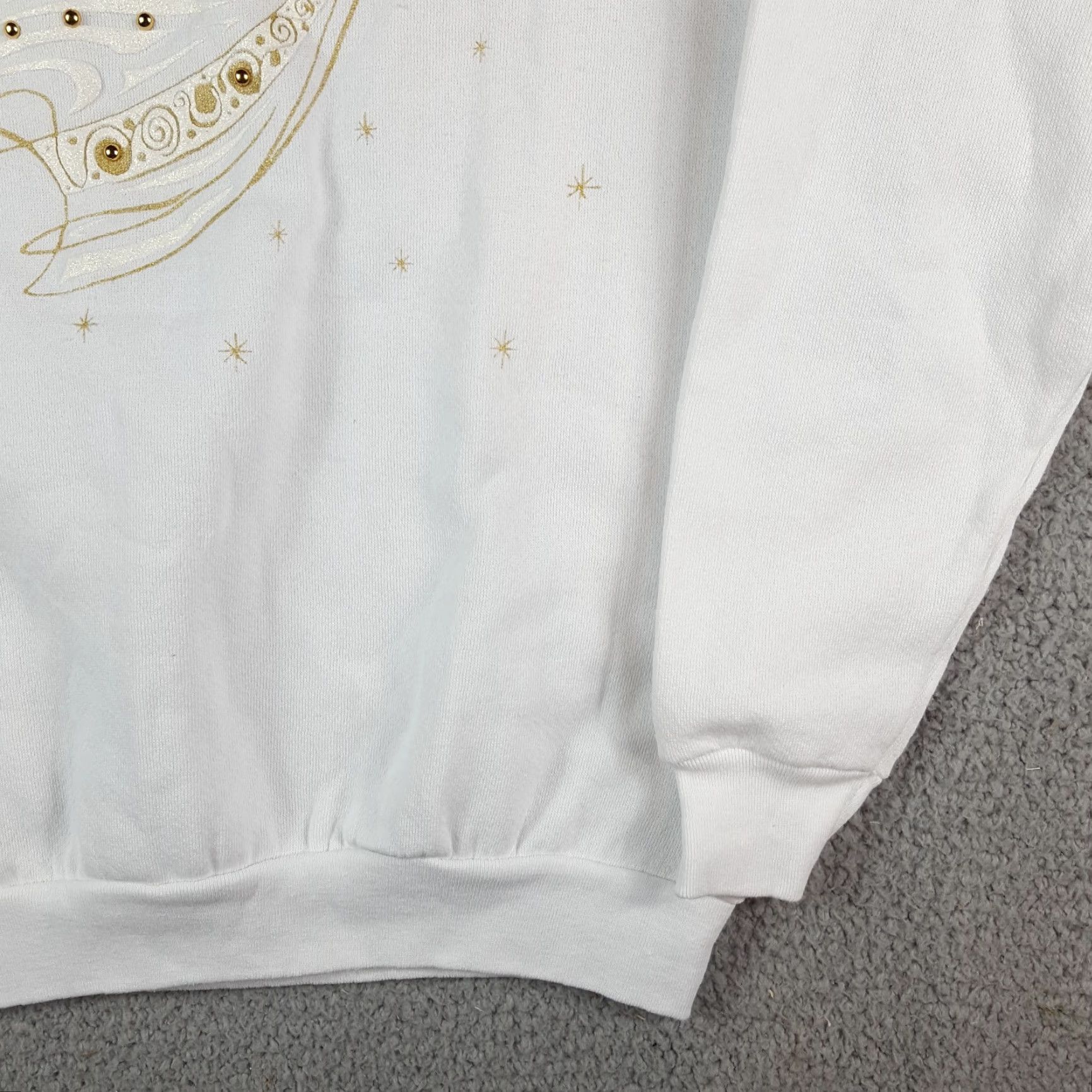 Tultex Vintage 90s Christmas Angel Tultex Sweatshirt Women M Crewneck Pullover White Size M / US 6-8 / IT 42-44 - 3 Thumbnail