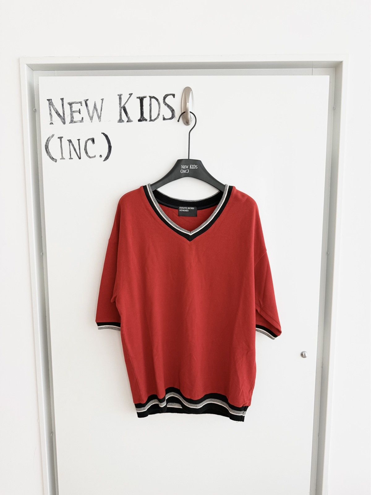 Enfants Riches Deprimes Checkered V Neck T Shirt