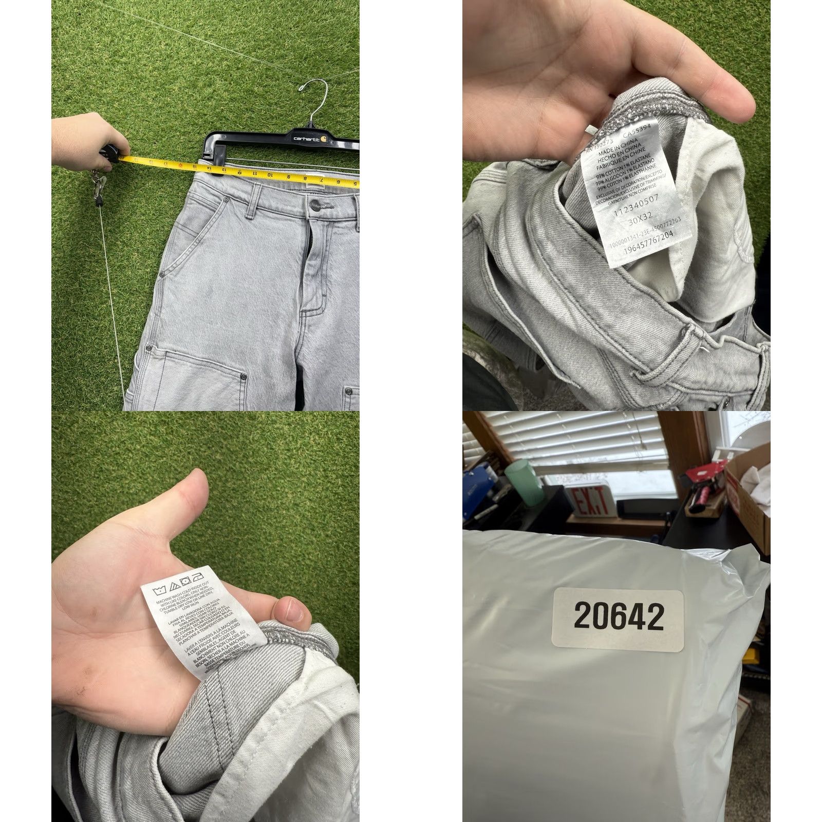 Lee Lee Mens Carpenter Pants Slim Fit 30x32 Grey Workwear Pants Vintage No 30in inseam 32in waist Slim Lee Size US 30 / EU 46 - 8 Thumbnail