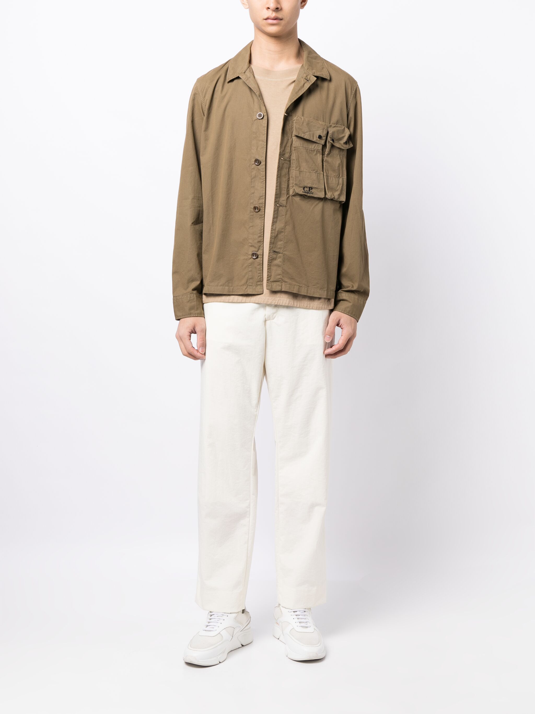 C.P. Company o1y1224 Solid Color Shirt in Khaki Size US S / EU 44-46 / 1 - 2 Thumbnail