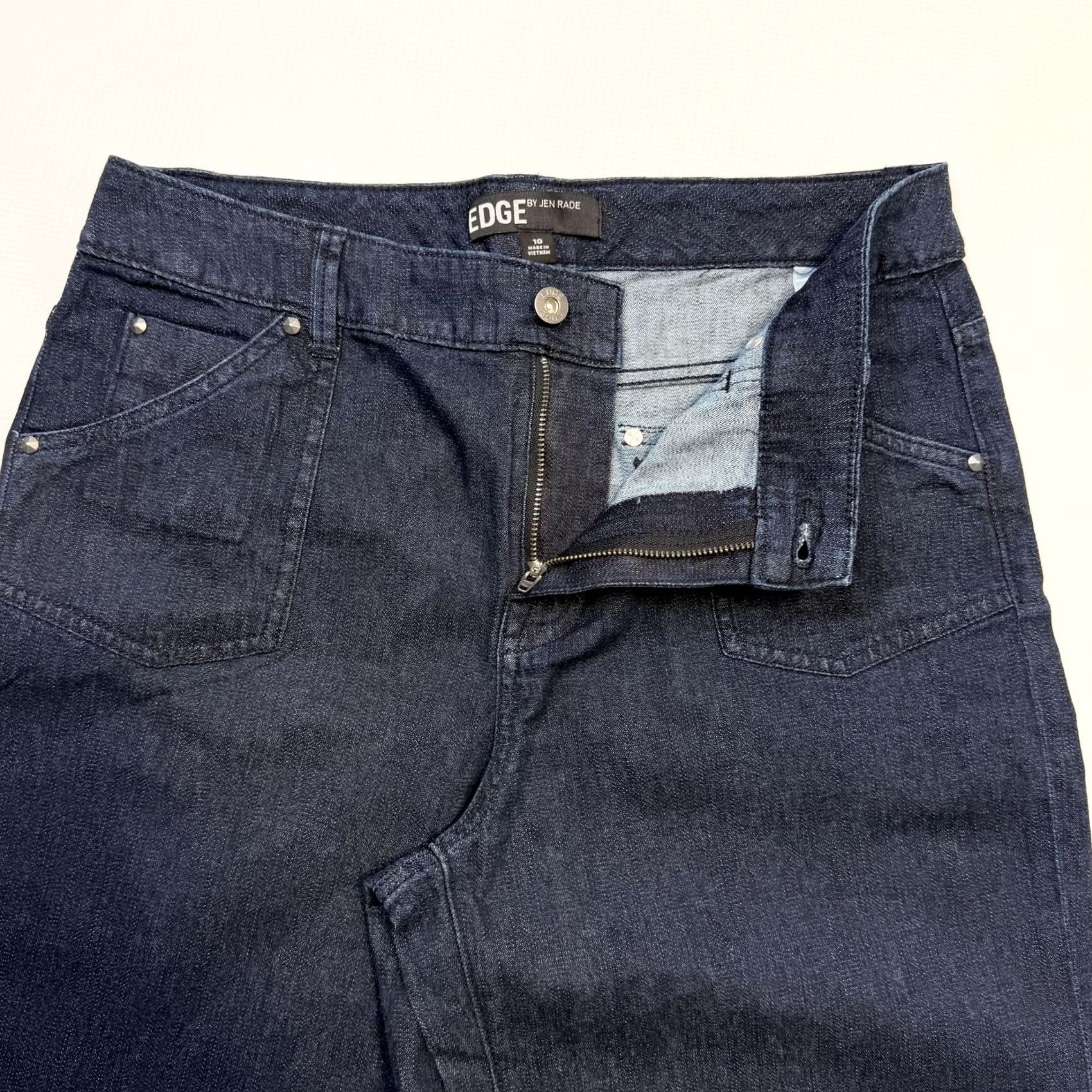 Vintage EDGE by Jen Rade Jeans Womens 10 Blue Wide-Leg High Rise Stretch Denim Men's? Size 32" / US 10 / IT 46 - 7 Thumbnail