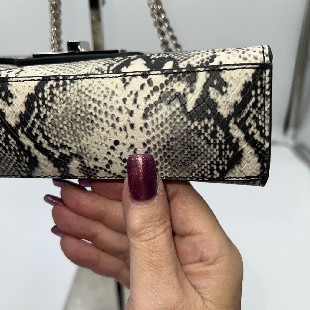 Steve Madden Steve Madden Faux Leather Snake Embossed Convertible Crossbody Chain Bag Size ONE SIZE - 3 Thumbnail