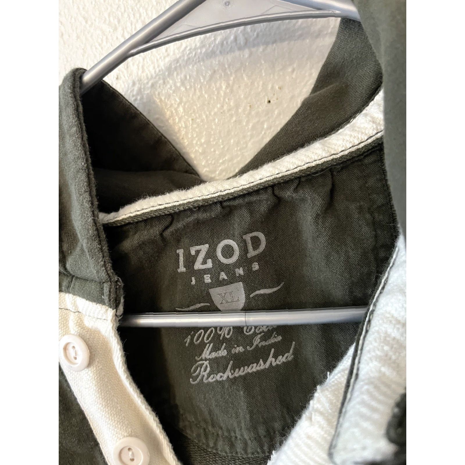 Izod IZOD Hoodie Men XL Green Relaxed Classic Henley Hooded Pockets Logo Shirt Sleeve Long Size US XL / EU 56 / 4 - 2 Thumbnail