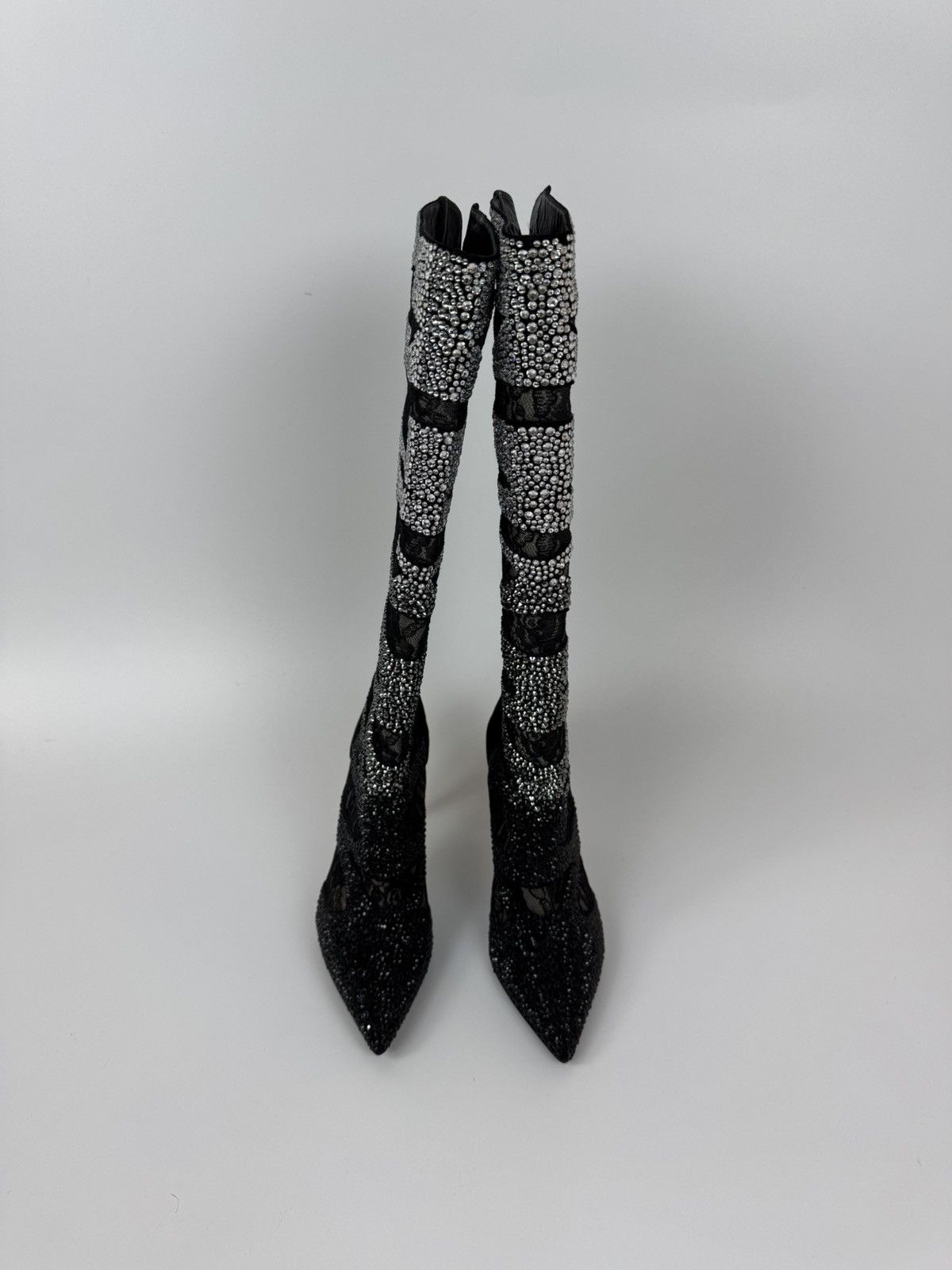 Le Silla LE SILLA Limited Edition HIGH Crystal Lace Black BOOTS 40 Size US 10 / IT 40 - 4 Thumbnail