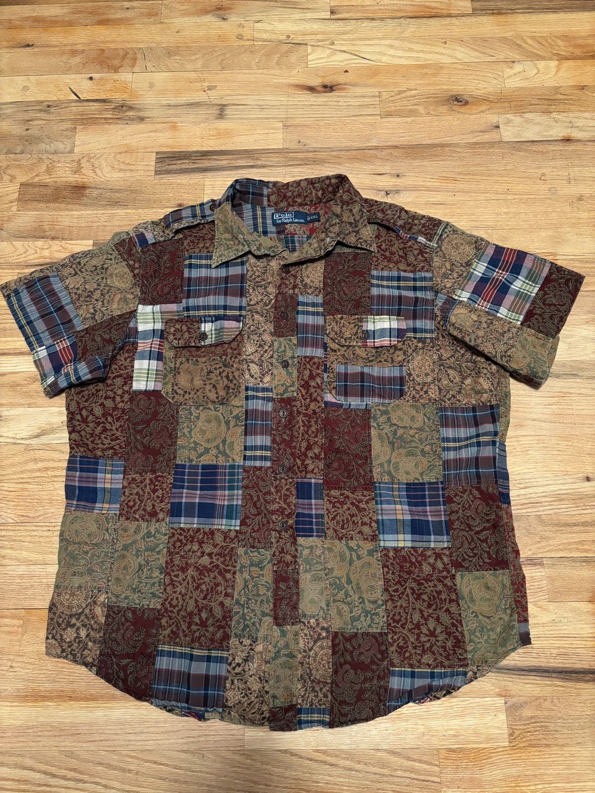Polo Ralph Lauren Vintage Ralph Lauren Patchwork Blue Paisley Camp Collar Size US XXL / EU 58 / 5 - 1 Thumbnail