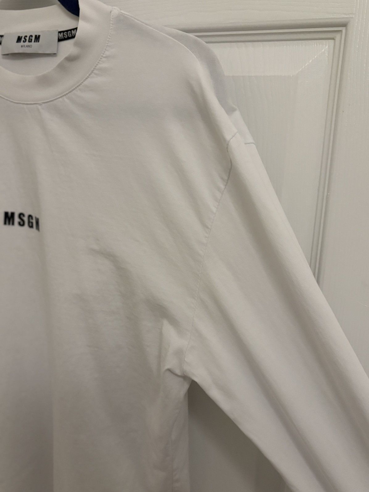 MSGM MSGM Cotton Logo Print Crew Neck Mens Long Sleeve Tee Cut Size US M / EU 48-50 / 2 - 4 Thumbnail