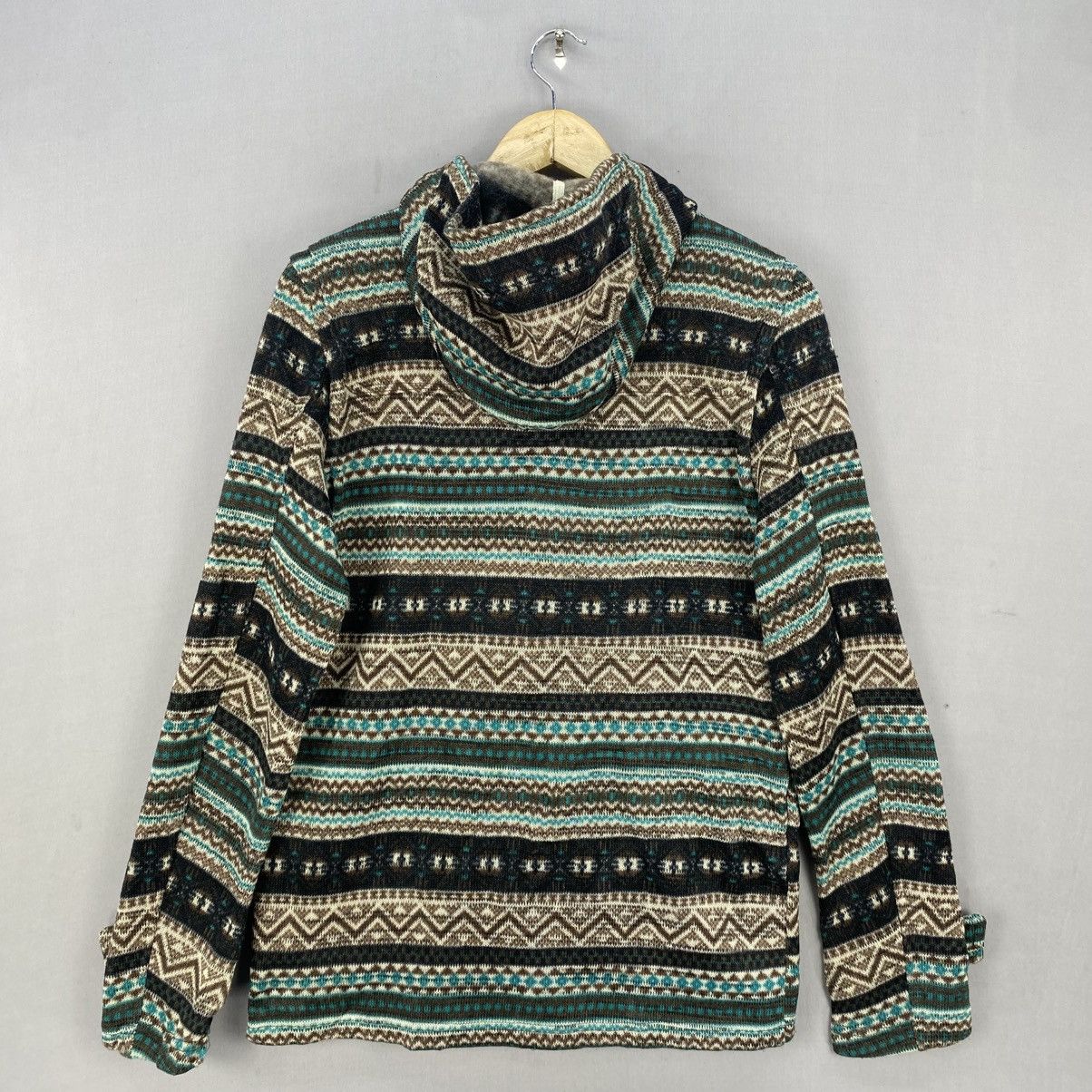 Japanese Brand Navajo Knitted Duffle Jacket Hoodie Size US S / EU 44-46 / 1 - 4 Thumbnail