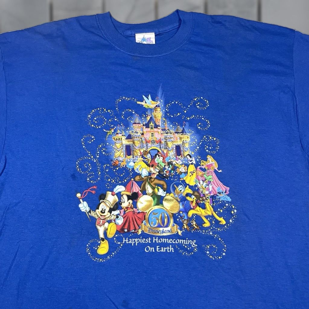 Disney VINTAGE Disney T-Shirt Men 2XL Blue Mickey Mouse 50th Anniversary Disneyland Resort Shirt Size US XXL / EU 58 / 5 - 1 Thumbnail