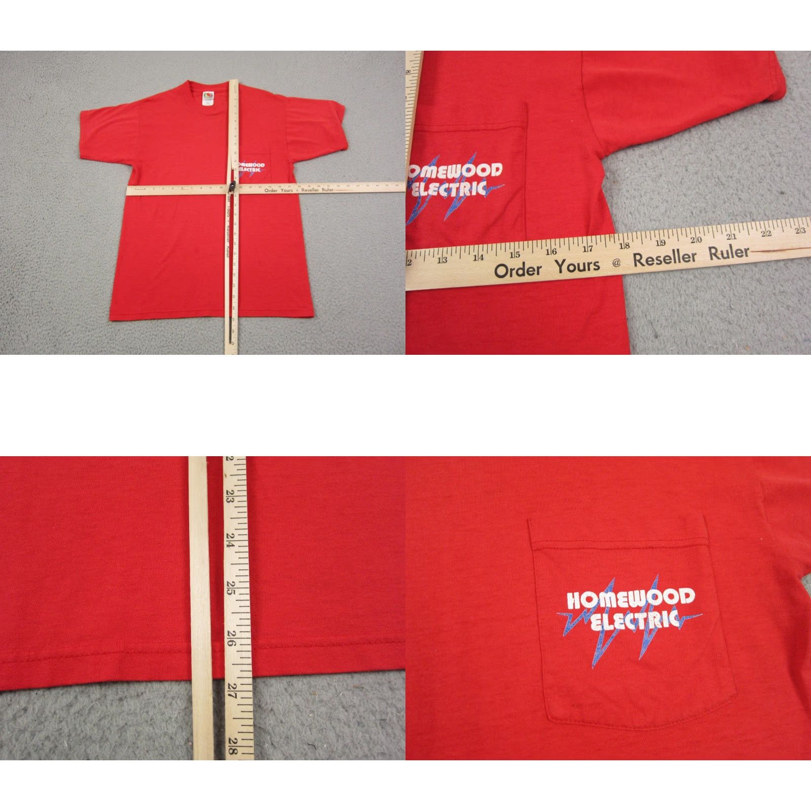 Fruit Of The Loom VINTAGE Fruit of the Loom Shirt Mens M Red Pocket 90s Electrician T-Shirt Size US M / EU 48-50 / 2 - 8 Thumbnail