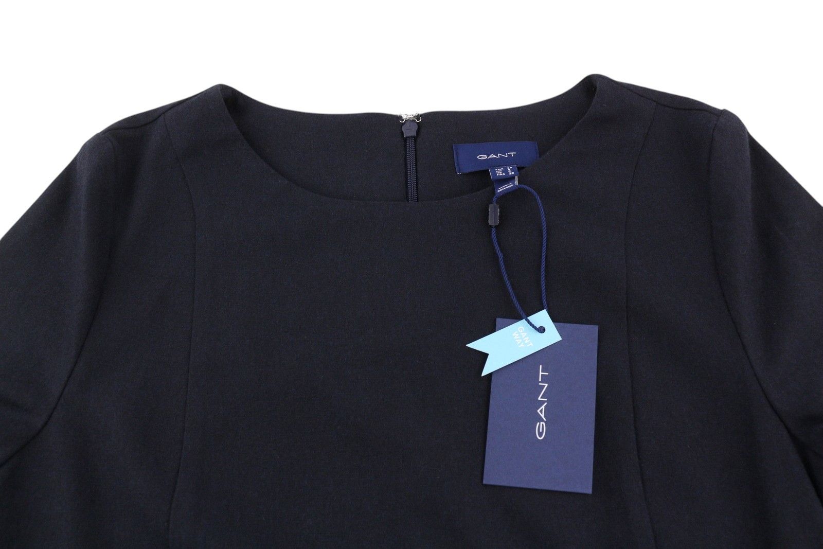Gant FLANNEL FLARE EU36 Blue Wool Blend Mini Dress 84957 Size S / US 4 / IT 40 - 4 Thumbnail