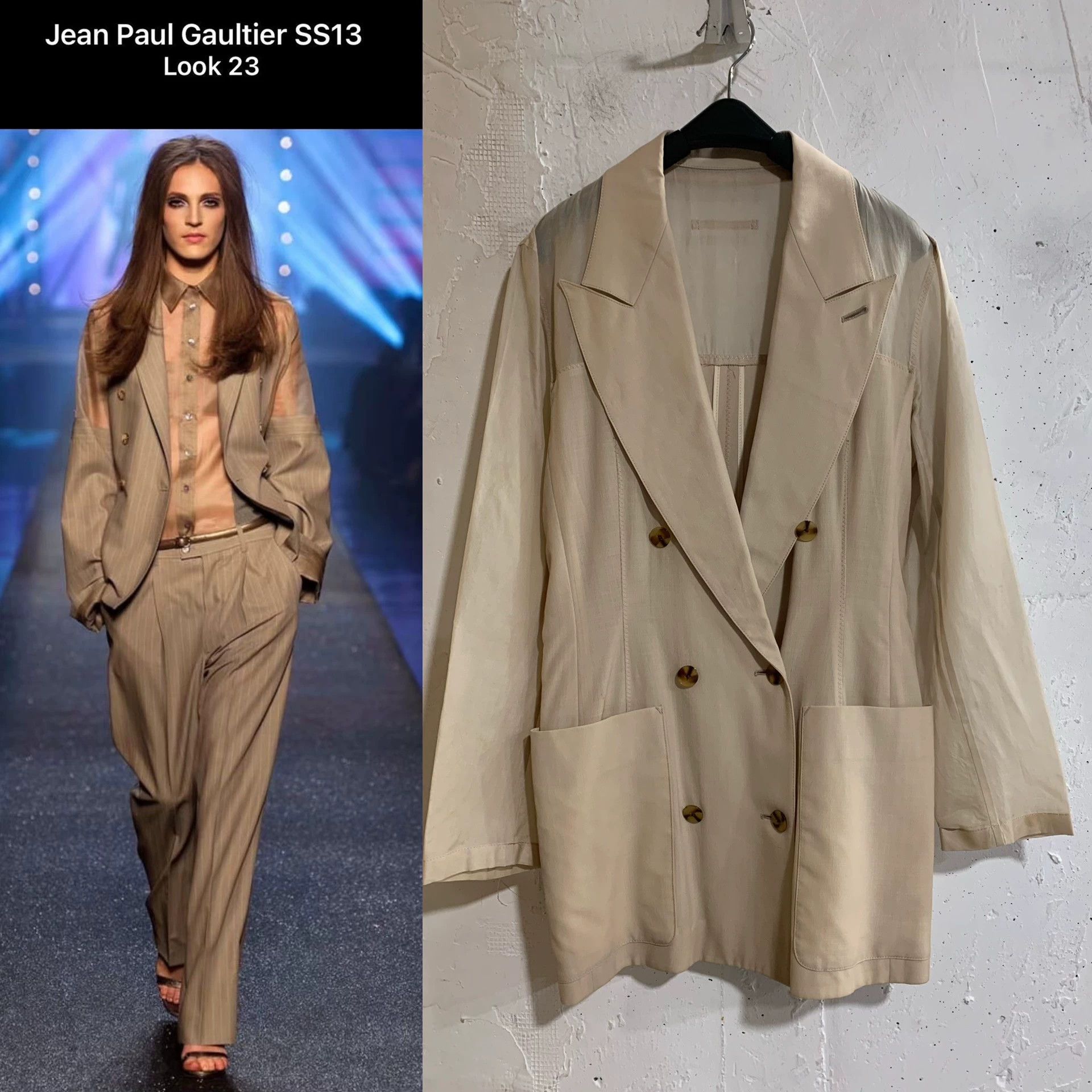 Jpg 2013ss Waist-Tailored Silk-Sleeve-Back Blazer (S-M) in Gray, Women's