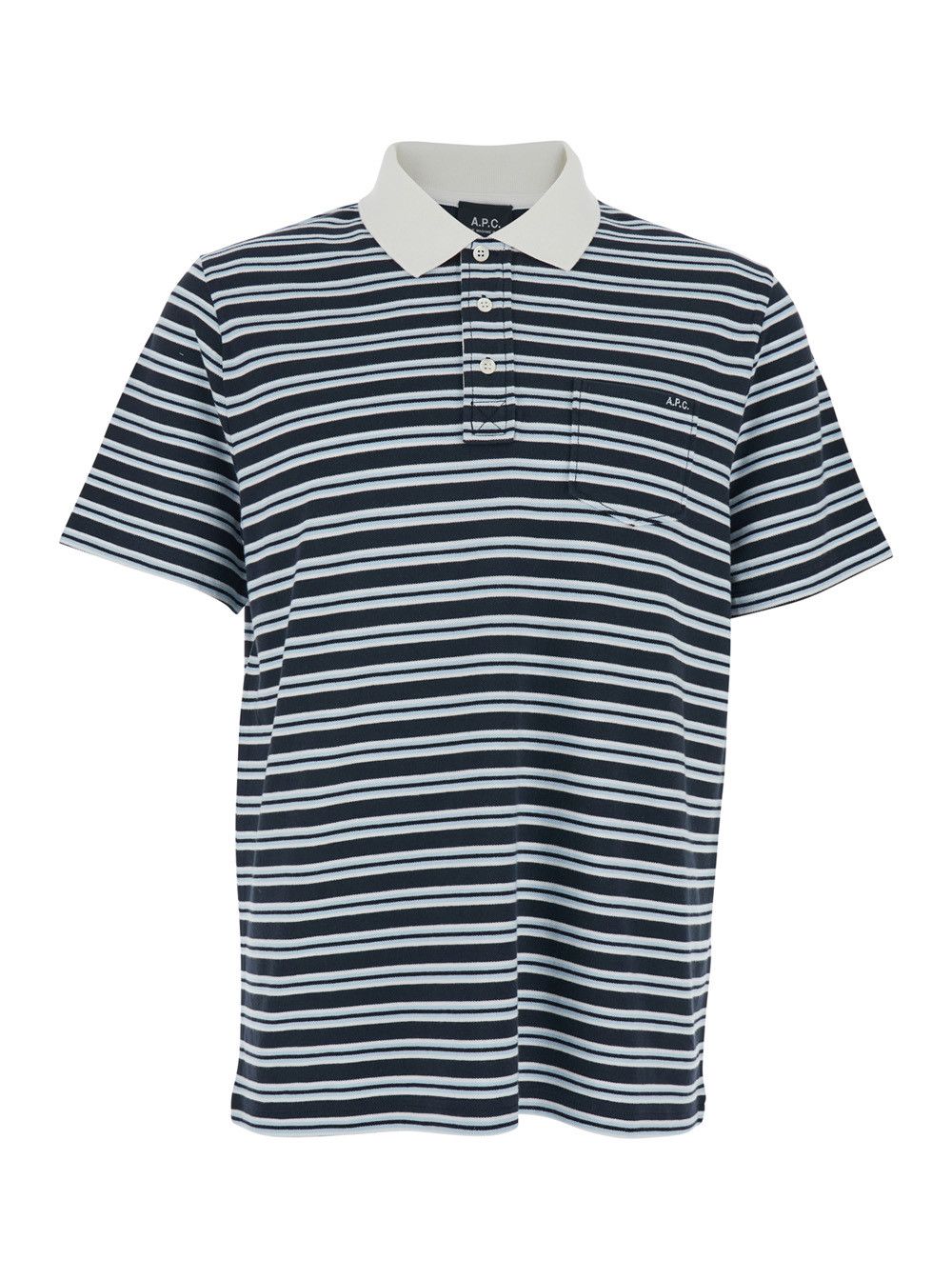 A.P.C. Multicolor Polo Shirt with horizontal striped motif In cotton for men Size US XL / EU 56 / 4 - 1 Thumbnail