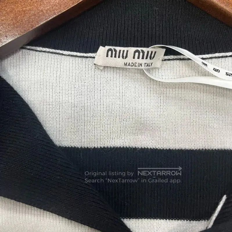 Miu Miu Miu Miu Black Striped Cotton Cardigan . Size S / US 4 / IT 40 - 3 Thumbnail