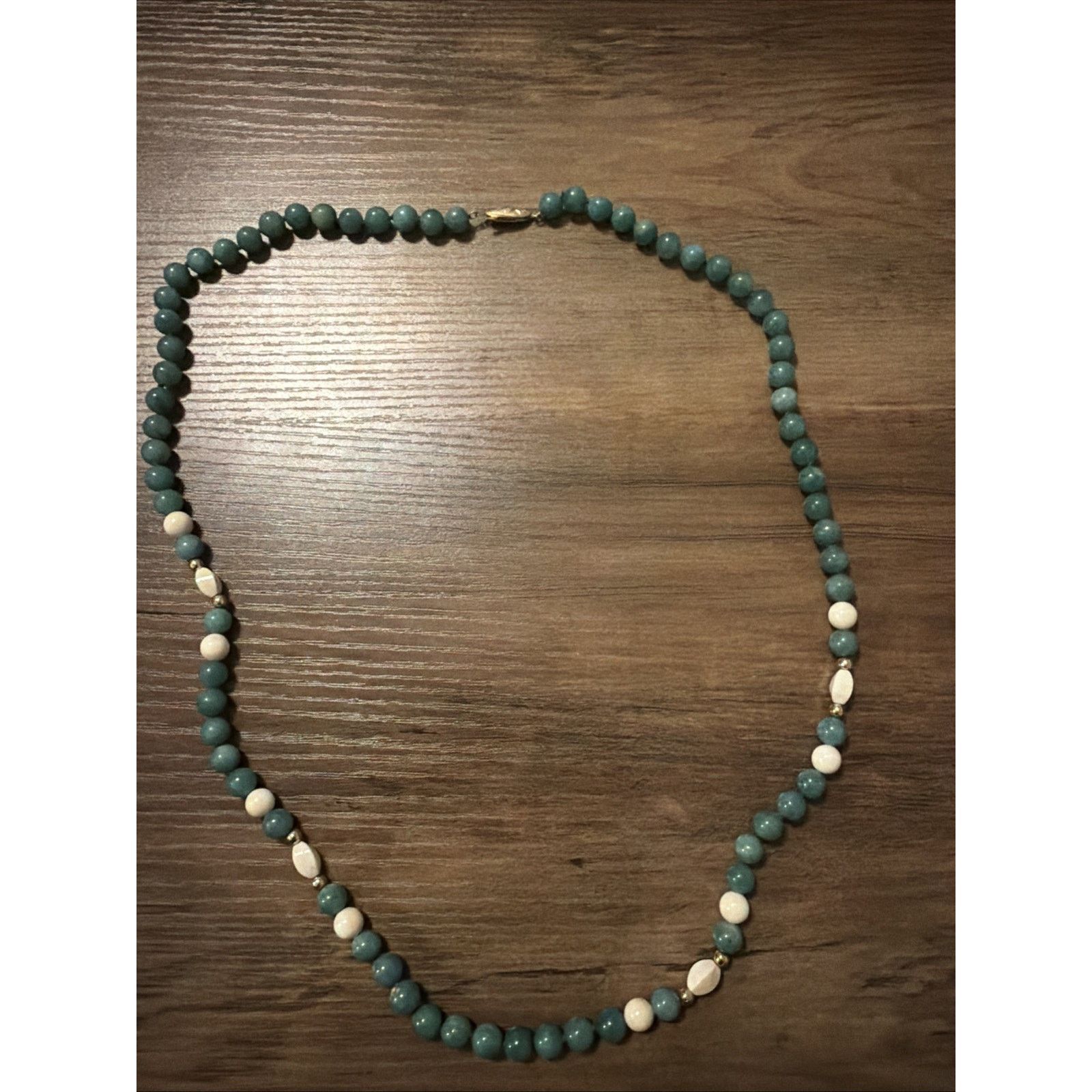 The Unbranded Brand Peruvian Turquoise Jade Beaded Necklace Sterling Silver Size ONE SIZE - 1 Thumbnail