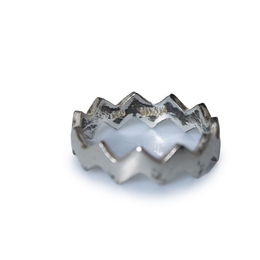 Mikia Mikia, silver zig zag ring Size ONE SIZE - 2 Thumbnail