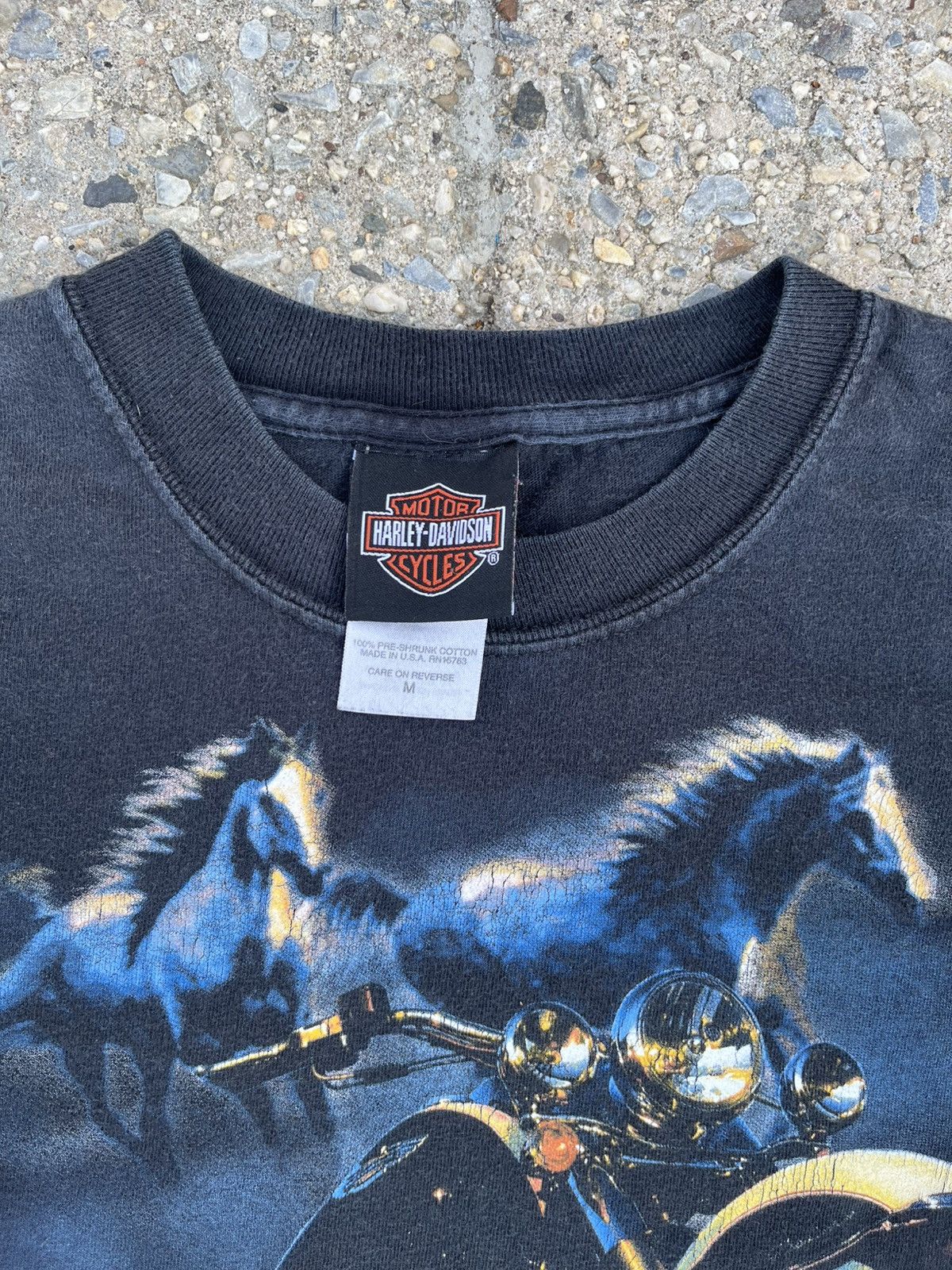 Hanes × Harley Davidson Vintage Harley Davidson Horse Biker Big Moose Tshirt Size US M / EU 48-50 / 2 - 3 Thumbnail