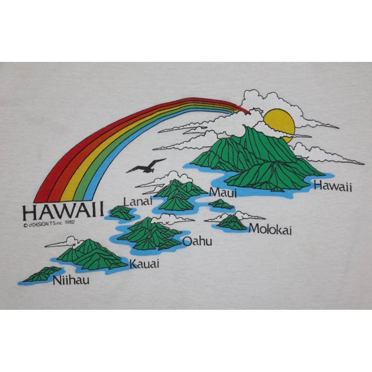 Vintage Vintage 80s Hawaii Rainbow Islands T-Shirt 1982 Graphic Tee Size US M / EU 48-50 / 2 - 4 Thumbnail