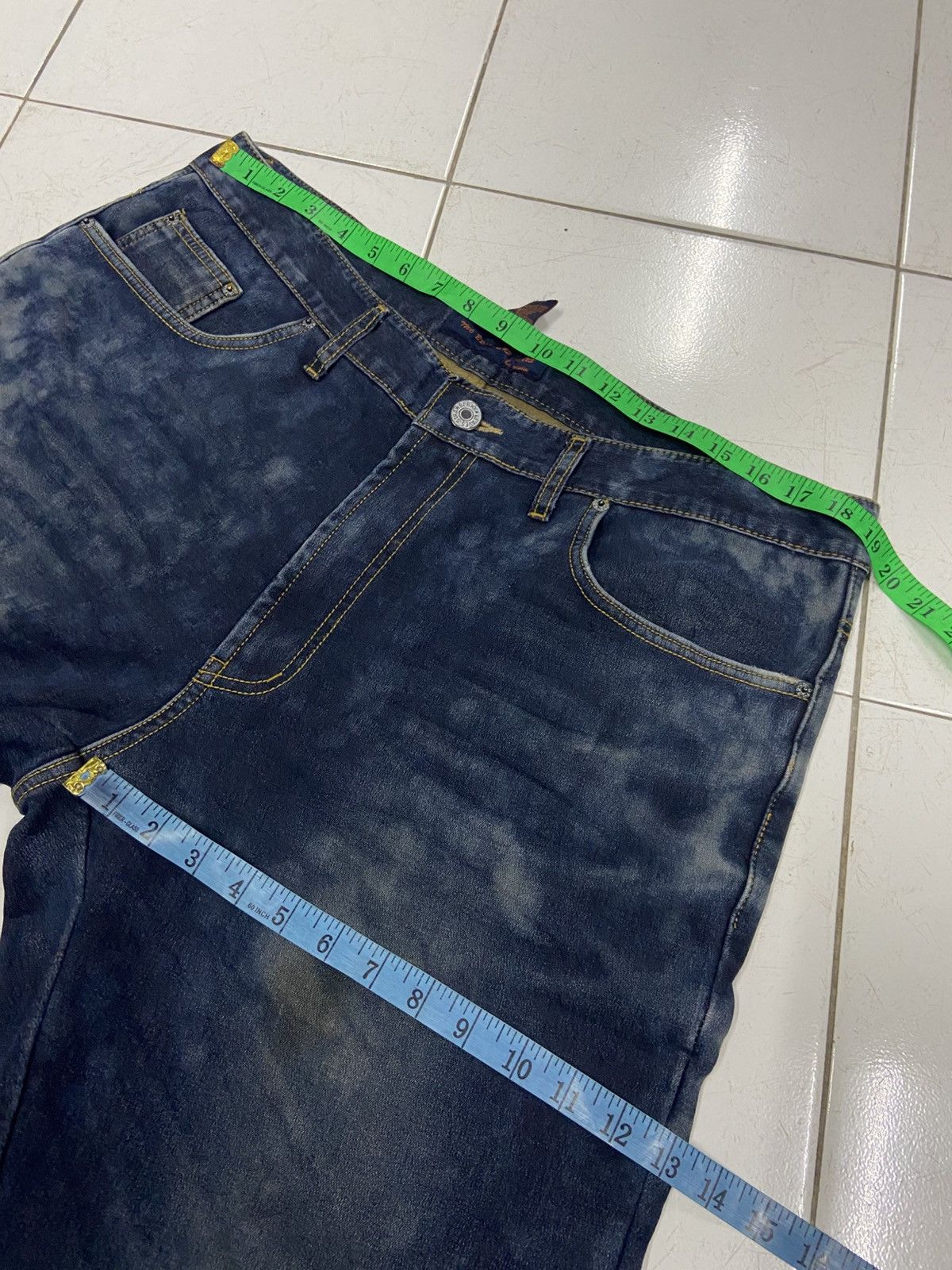 Japanese Brand TBJ ACID WASH FLEECE LINED DENIM JEANS Size US 38 / EU 54 - 16 Thumbnail
