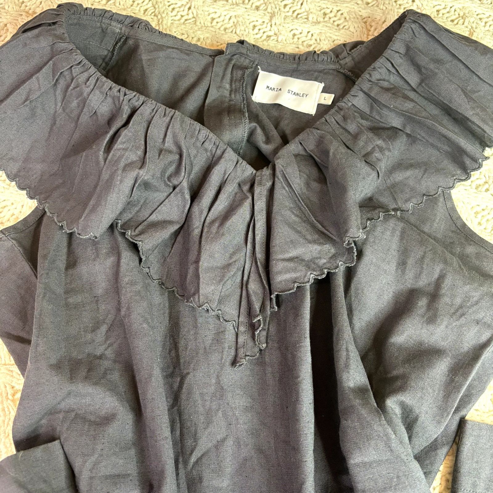 Anthropologie Maria Stanley Anthropologie Cascada Ruffle Jumpsuit, Black W Size 40" / US 18 - 4 Thumbnail